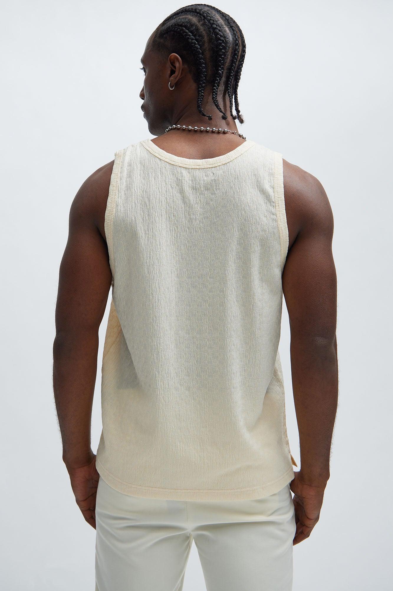Reign Textured Tank - Cream Product Image