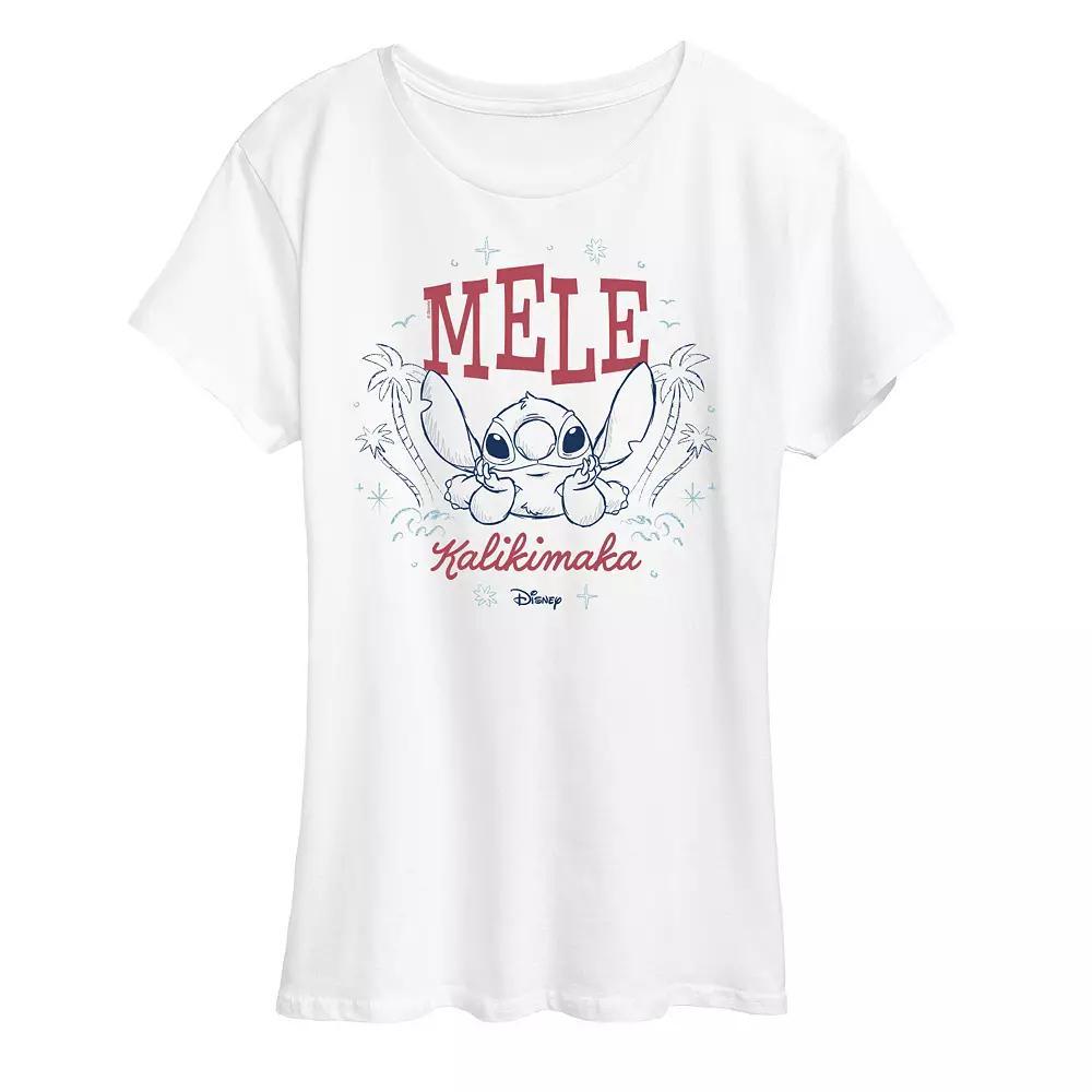 Disney's Lilo and Stitch Women's Mele Kalikimaka Graphic Tee, Size: XL, White Product Image