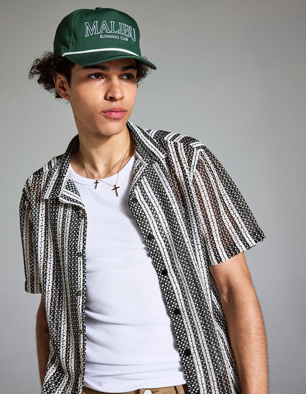 RSQ Mens Texture Stripe Snap Front Shirt Product Image