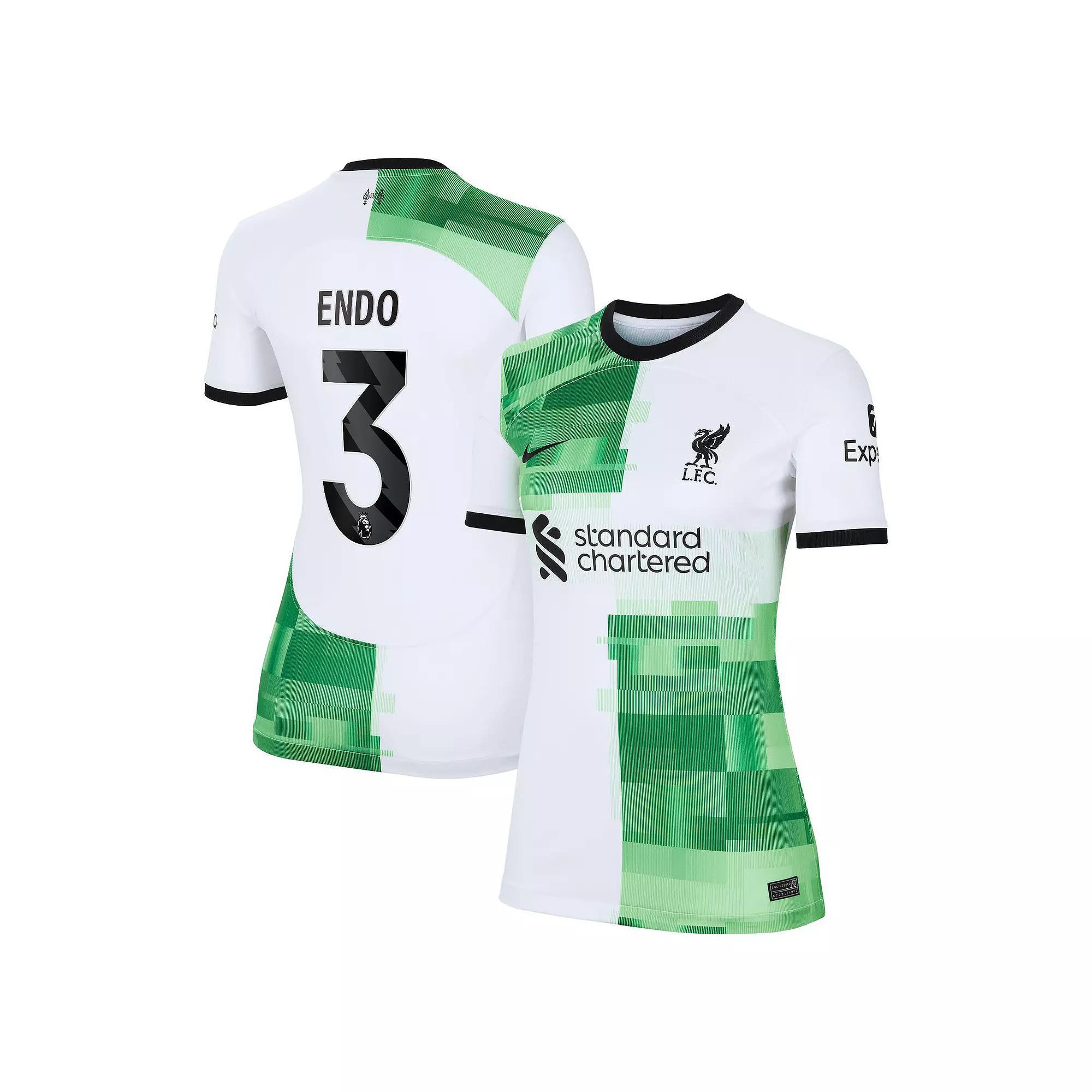 Women's Nike Wataru End�� White Liverpool 2023/24 Away Stadium Replica Player Jersey, Size: Medium, Lvp White Product Image