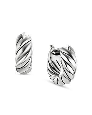 Sculpted Cable Hoop Earrings in Silver, 5.4mm, 0.5L Product Image