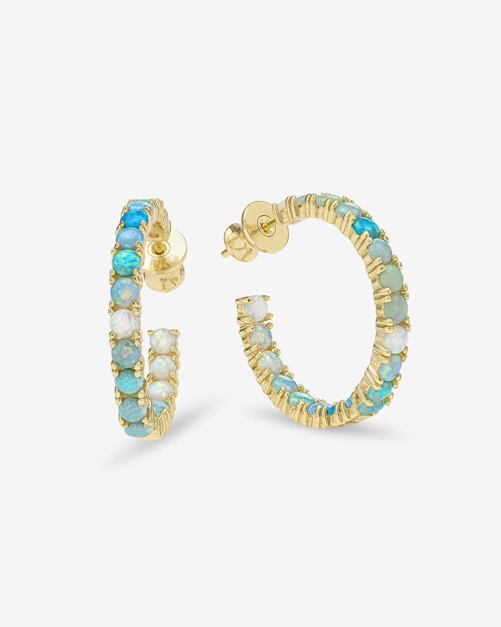 Heiress Ombré Hoops 1" - Gold|Blue Opal Ombré Product Image