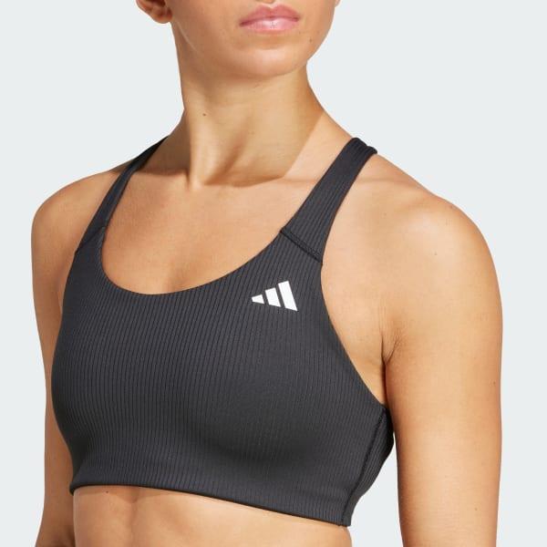 adidas Powerimpact Rib Medium Support Training Bra Black M A-B Womens Product Image