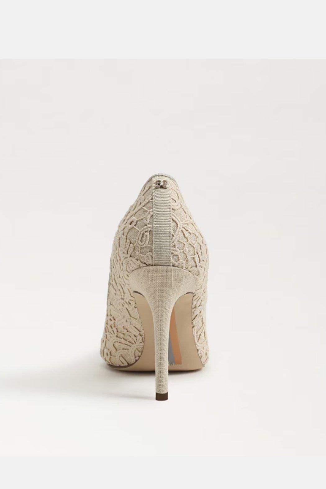 Hazel Pointed Toe Pump- Ivory Lace Product Image