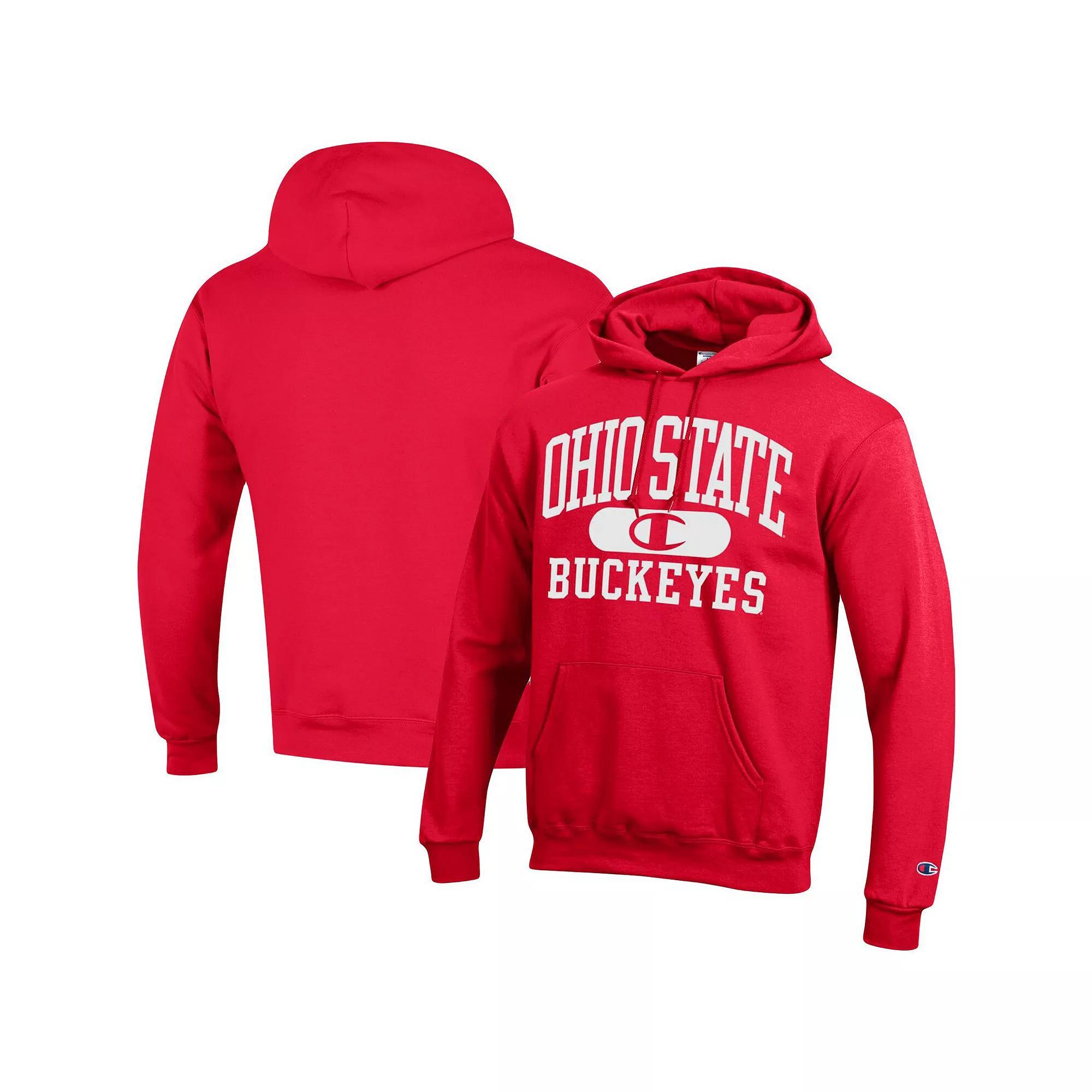 Men's Champion Scarlet Ohio State Buckeyes Arch Pill Pullover Hoodie,  Product Image