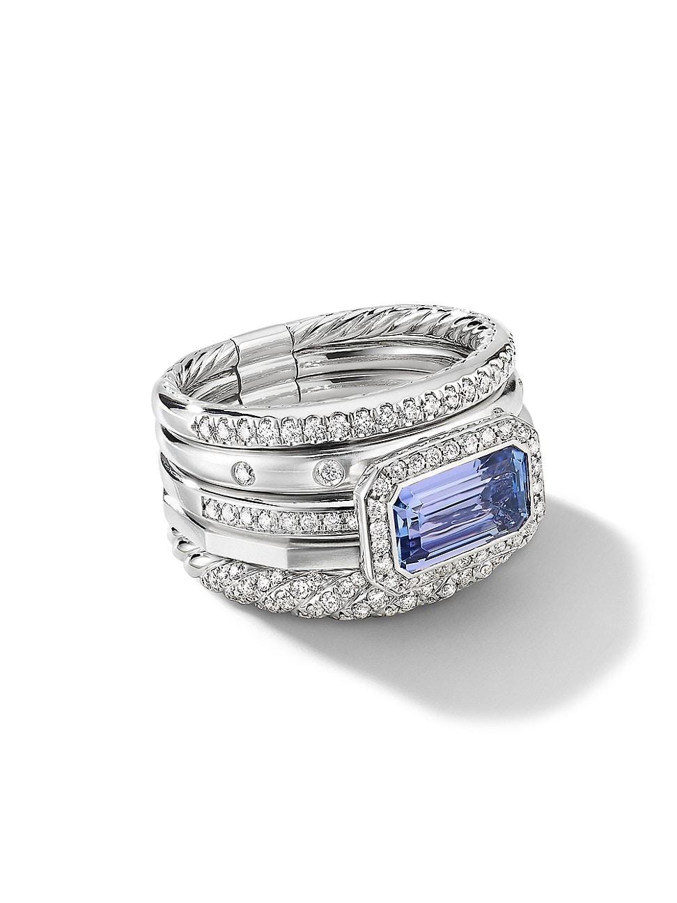 Womens Stax Five Row Ring in 18K White Gold Product Image