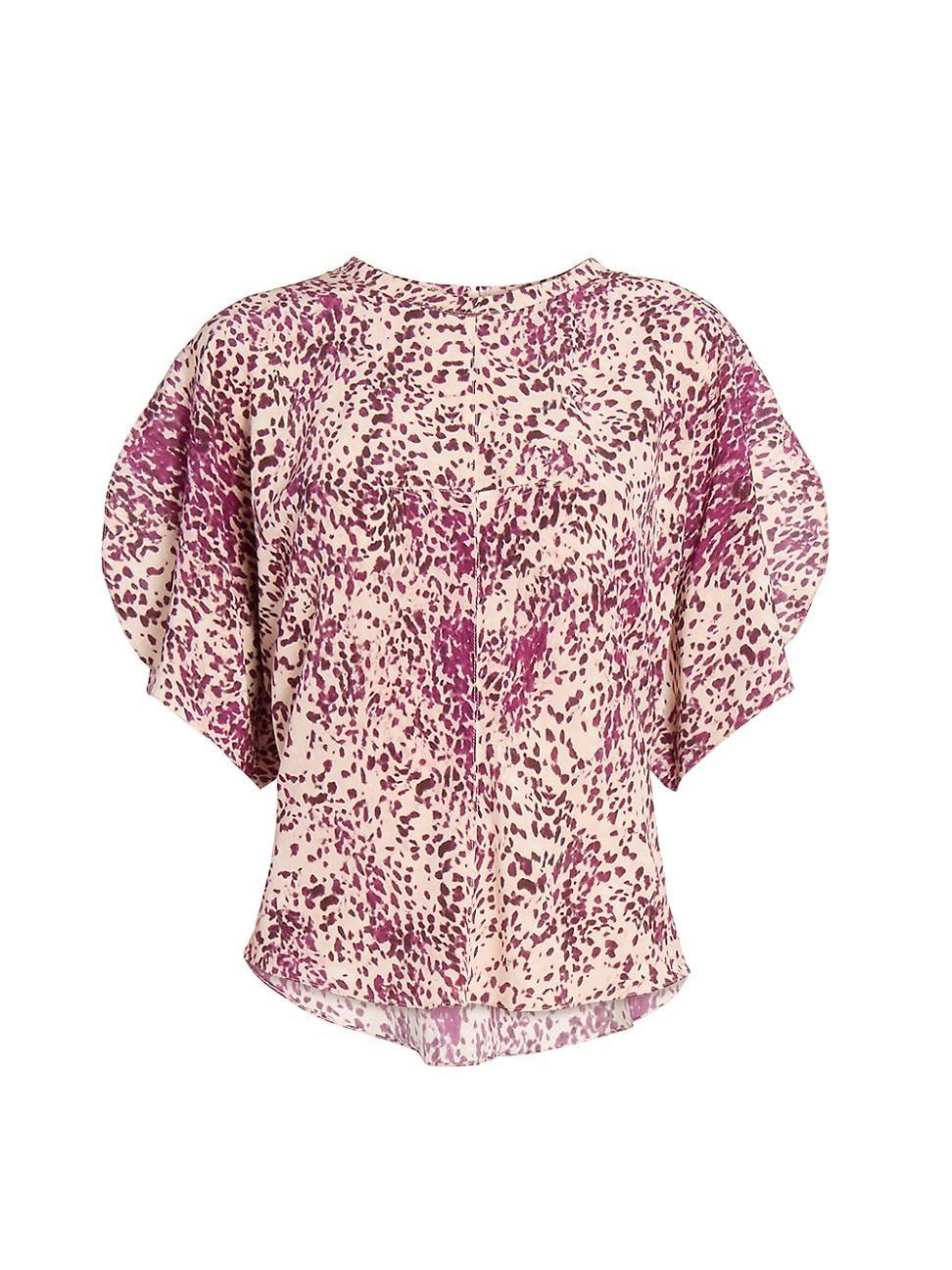 Womens Karlita Printed Silk-Blend Top Product Image