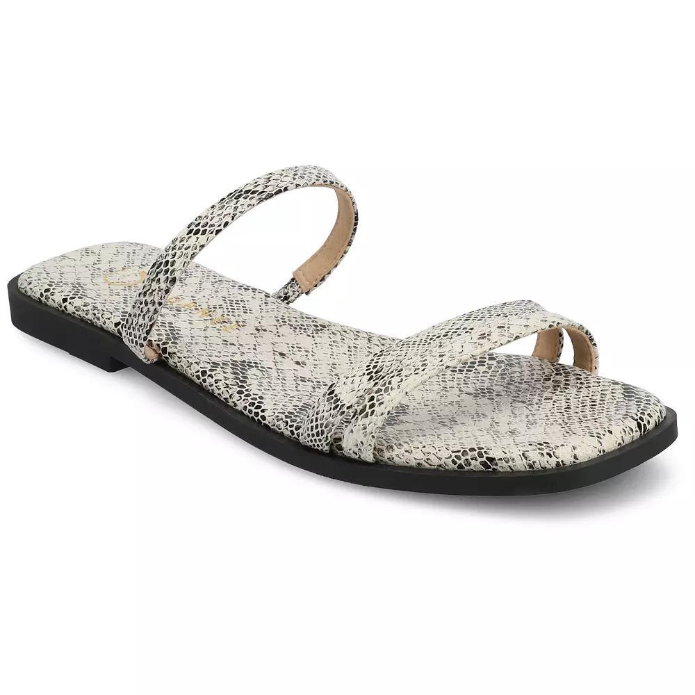 Journee Women's Multi Strap Slide On Flat Sandals,  Product Image