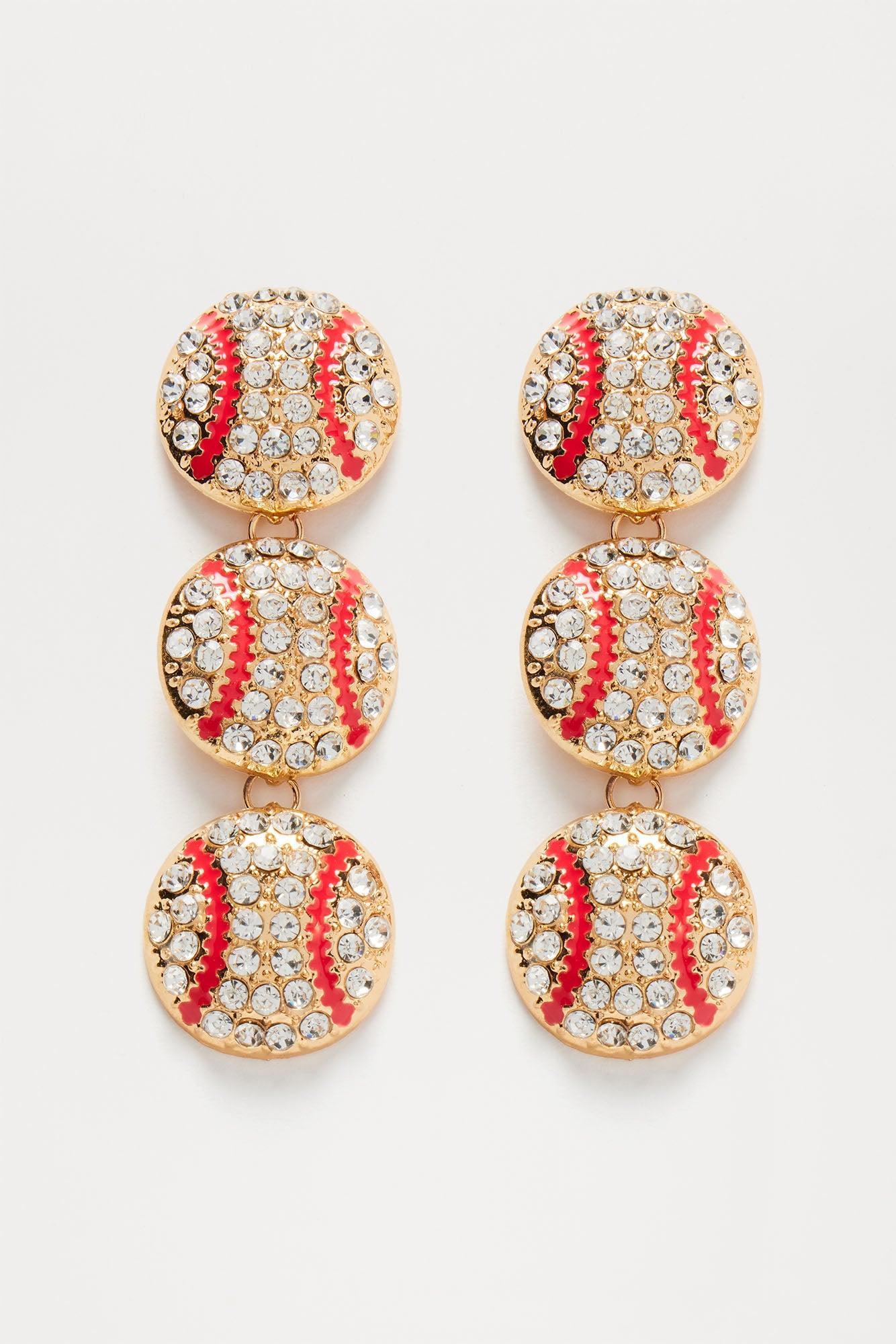 Baseball Babe Earrings - Gold/Combo Product Image