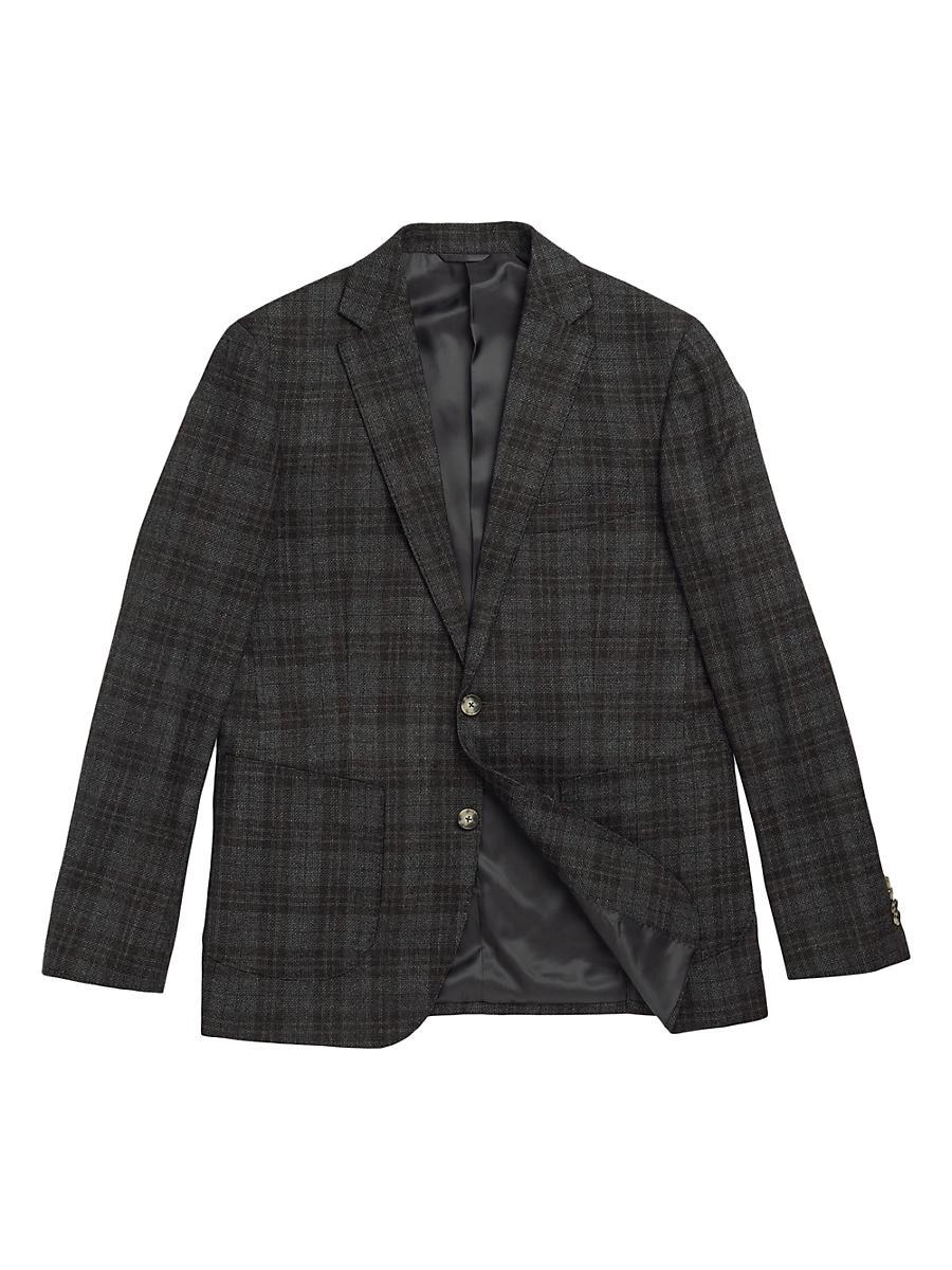 Mens Owen Junction Windowpane Check Wool Blazer Product Image