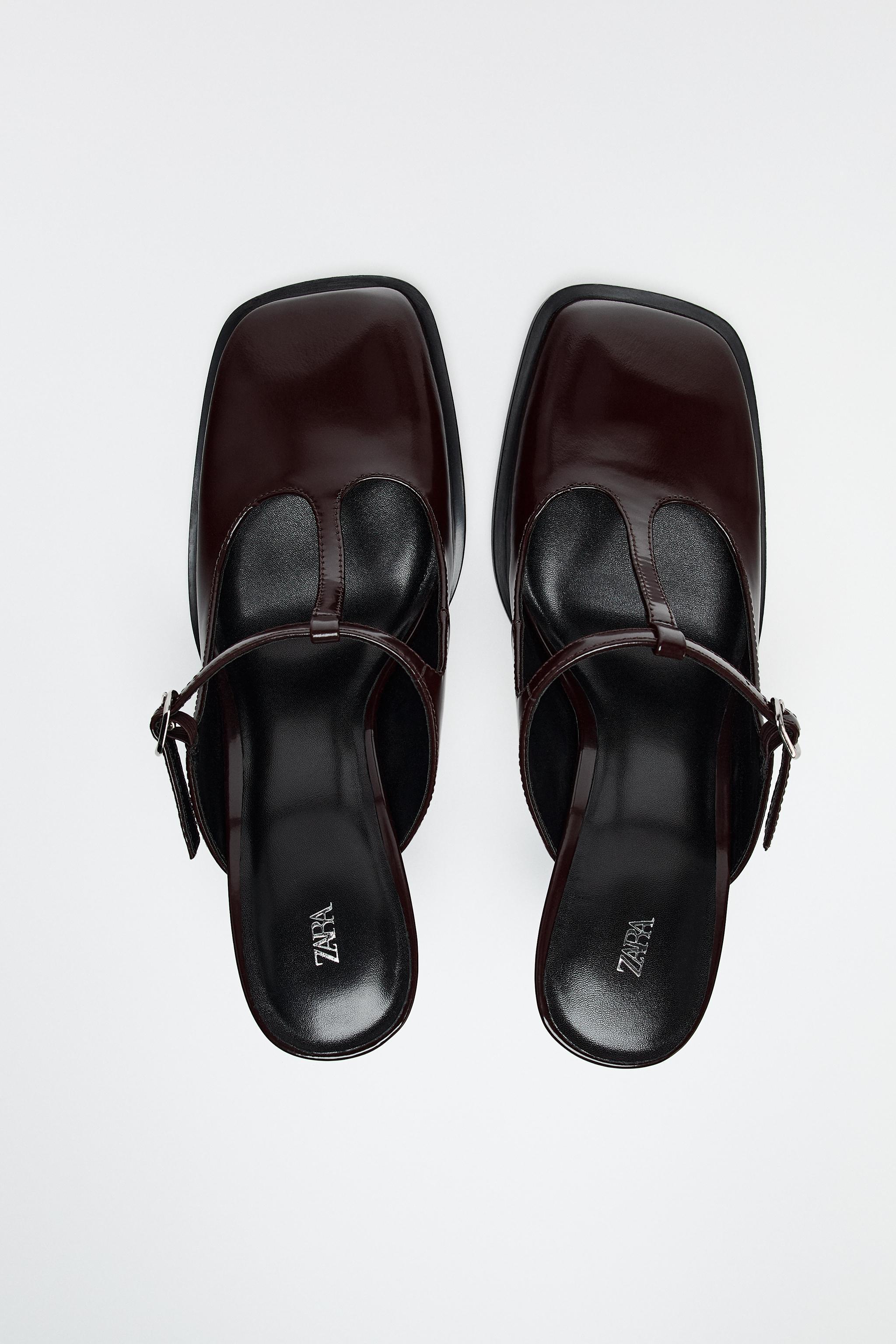 SQUARE TOE LEATHER MULES Product Image