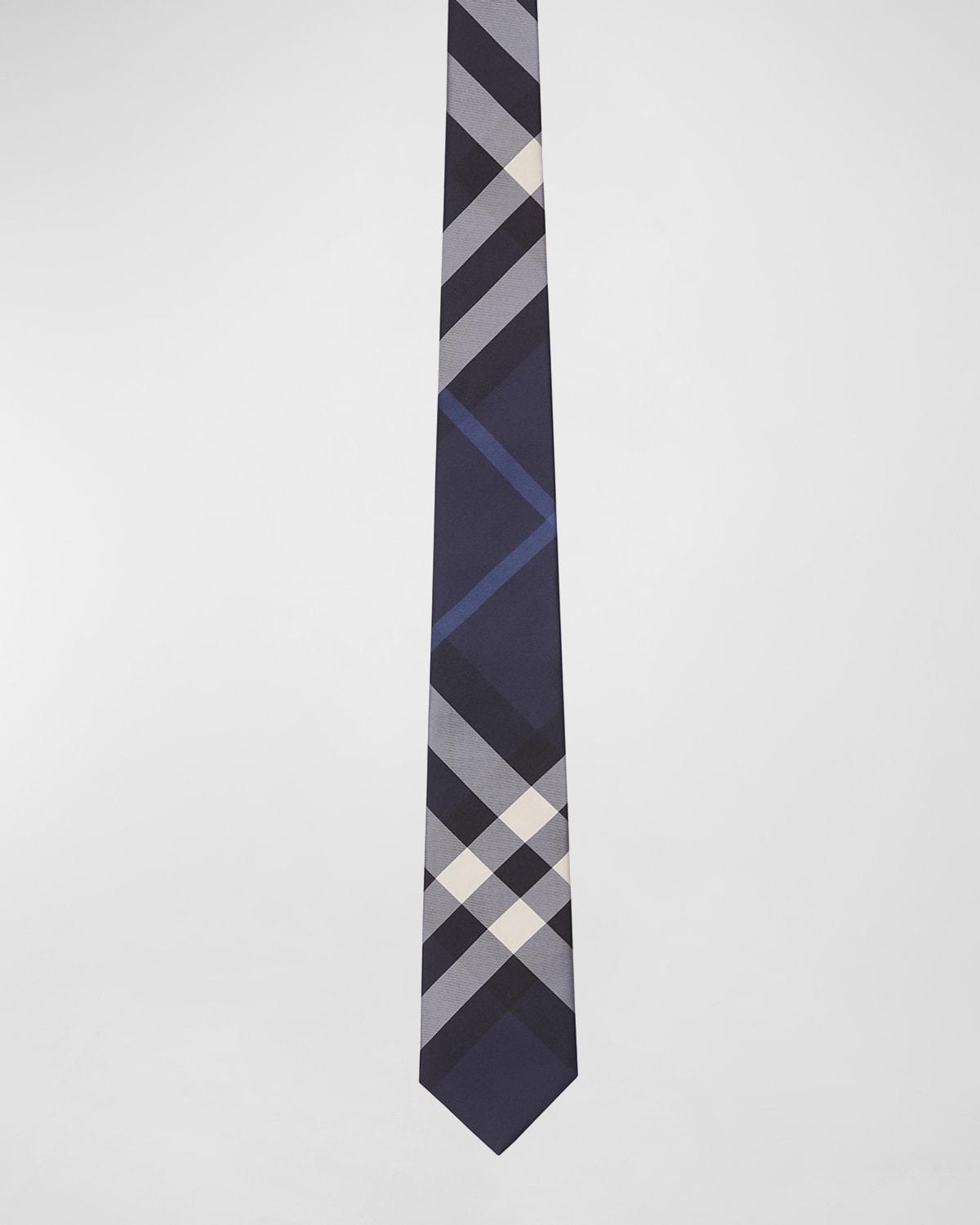 Men's Exploded Check Silk Tie Product Image