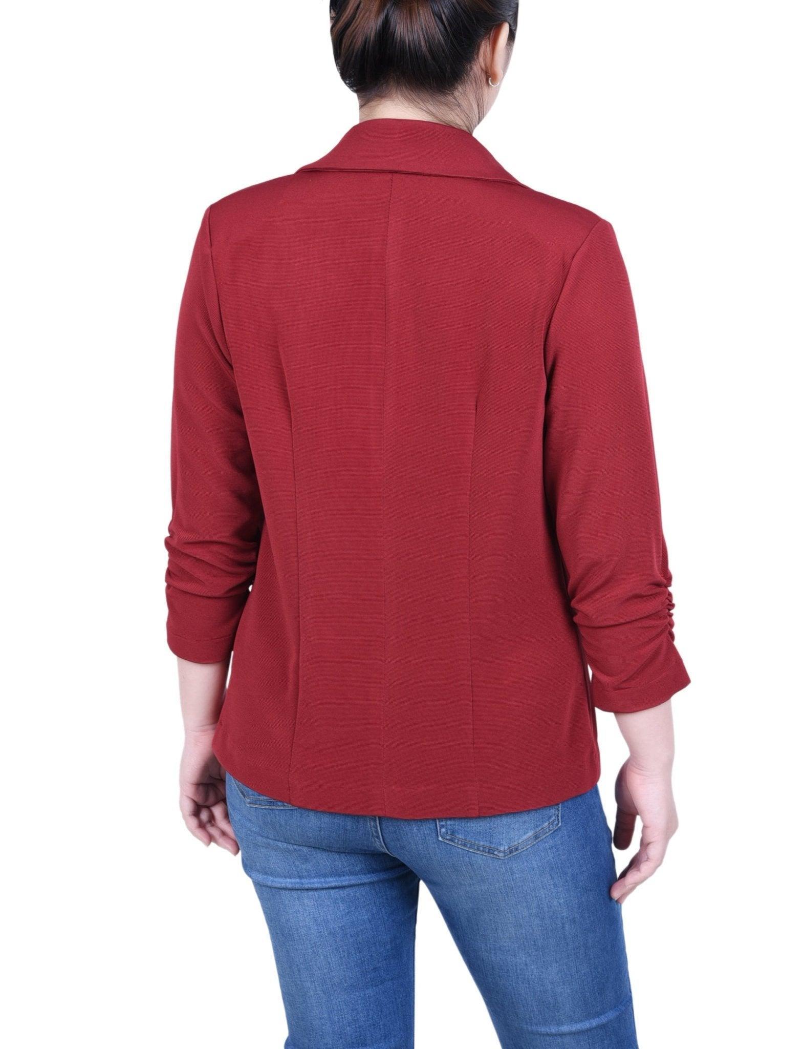Black Long Sleeve Scuba Crepe Jacket Product Image