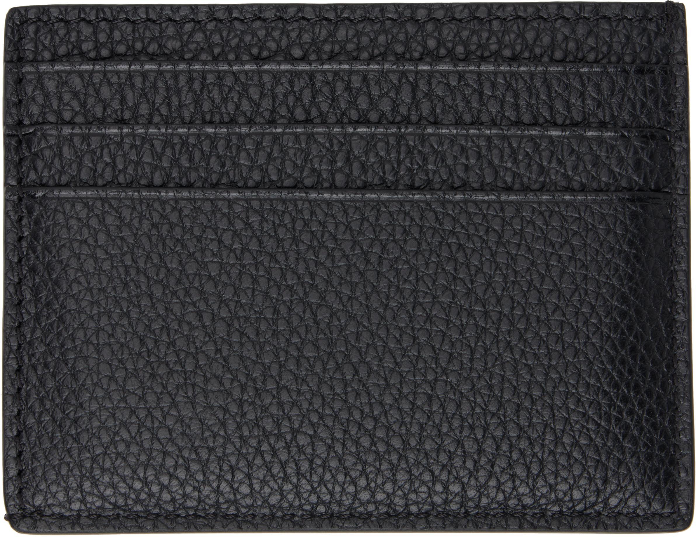 TOM FORD Black Grain Leather Card Holder Product Image