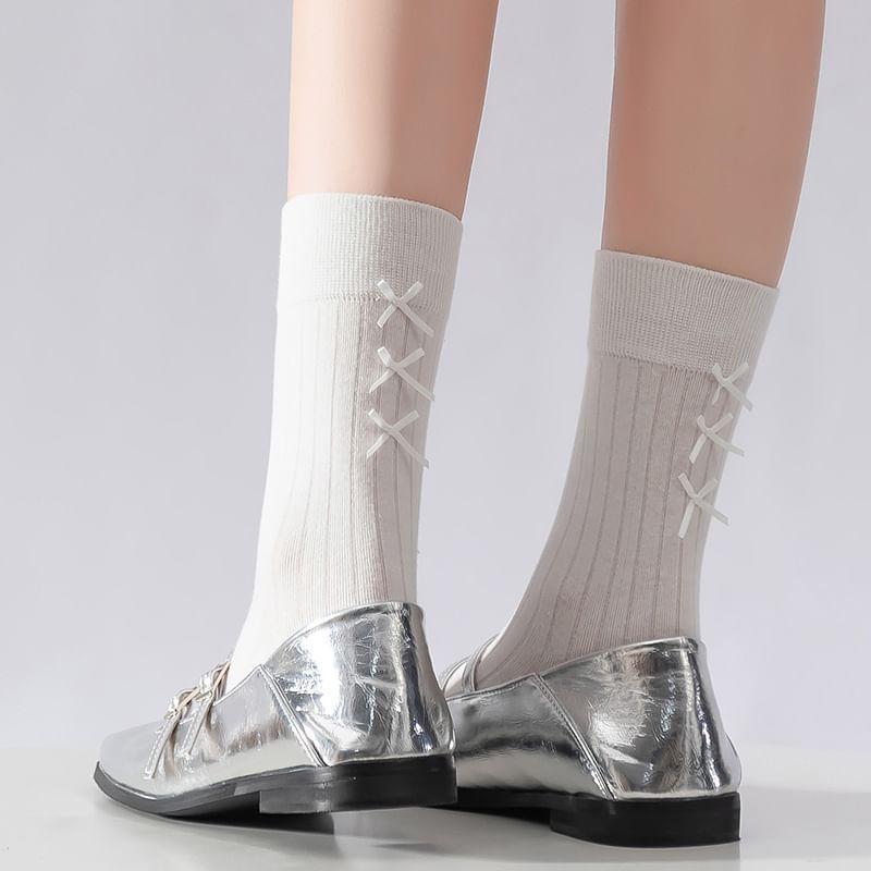 Ribbon Accent Plain Socks / Set Product Image