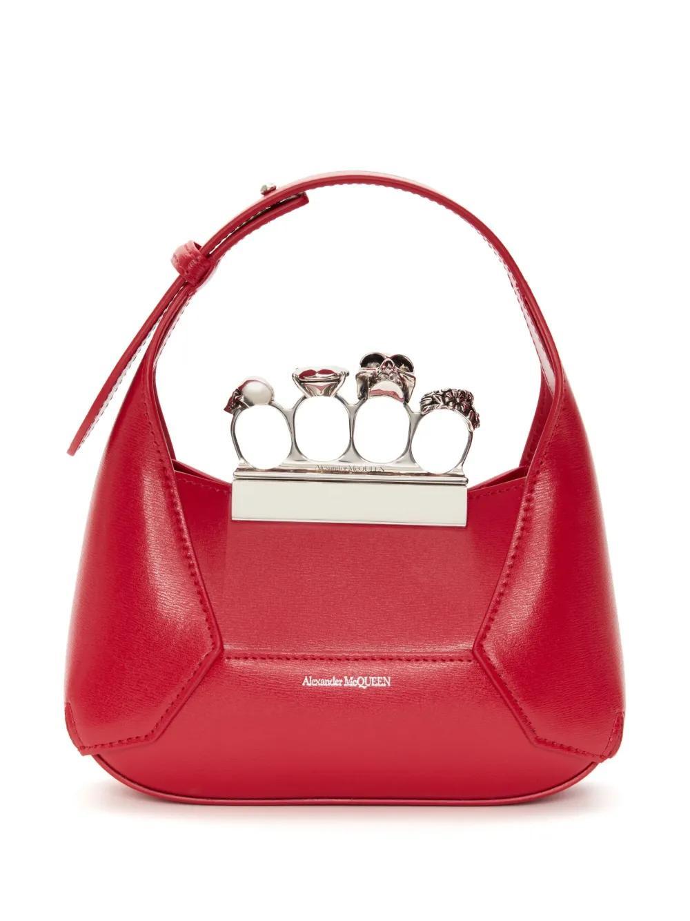 ALEXANDER MCQUEEN The Jewelled Leather Mini Bag In Red Product Image