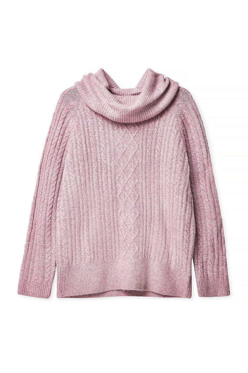 Cable Knitted Turtle Neck Sweater Product Image