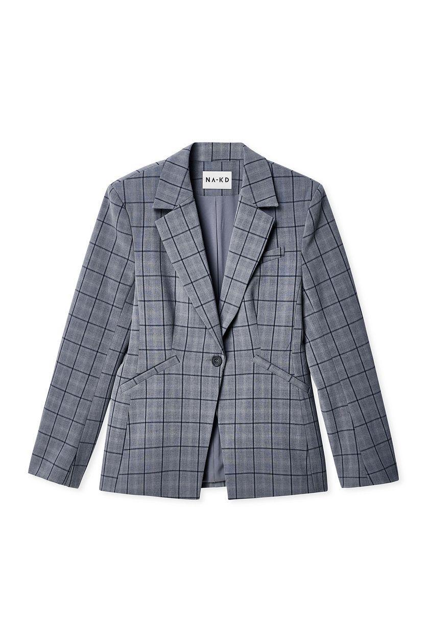 Checked Fitted Blazer Product Image