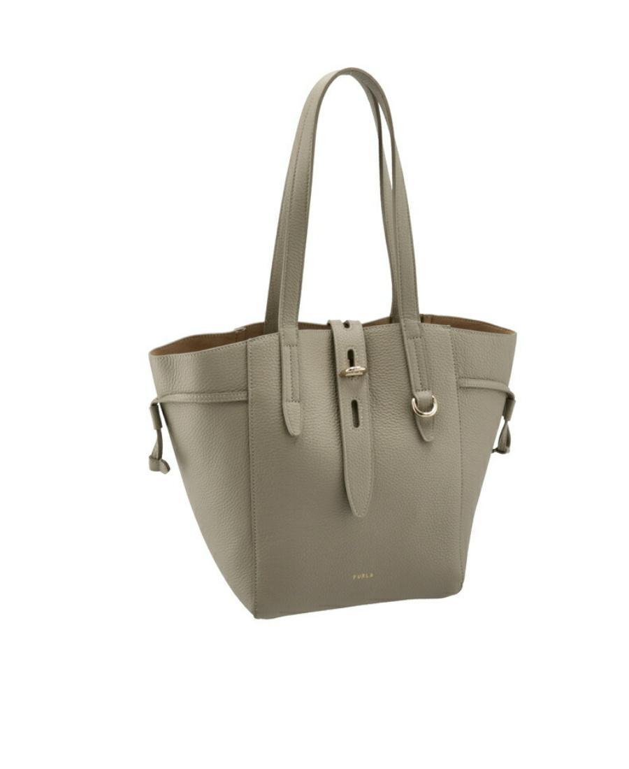 FURLA Net Logo Details Shoulder Bag In Nude Product Image