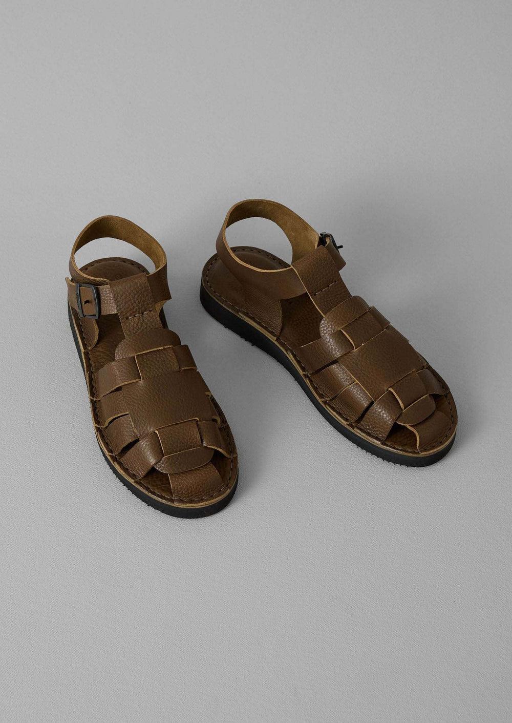 Fracap Leather Sandals | Olive Product Image