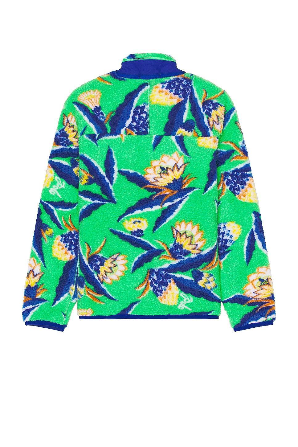 Polo Ralph Lauren Hi Pile Zip Sweater in Bonheur Floral & Jadite - Green. Size XL/1X (also in ). Product Image