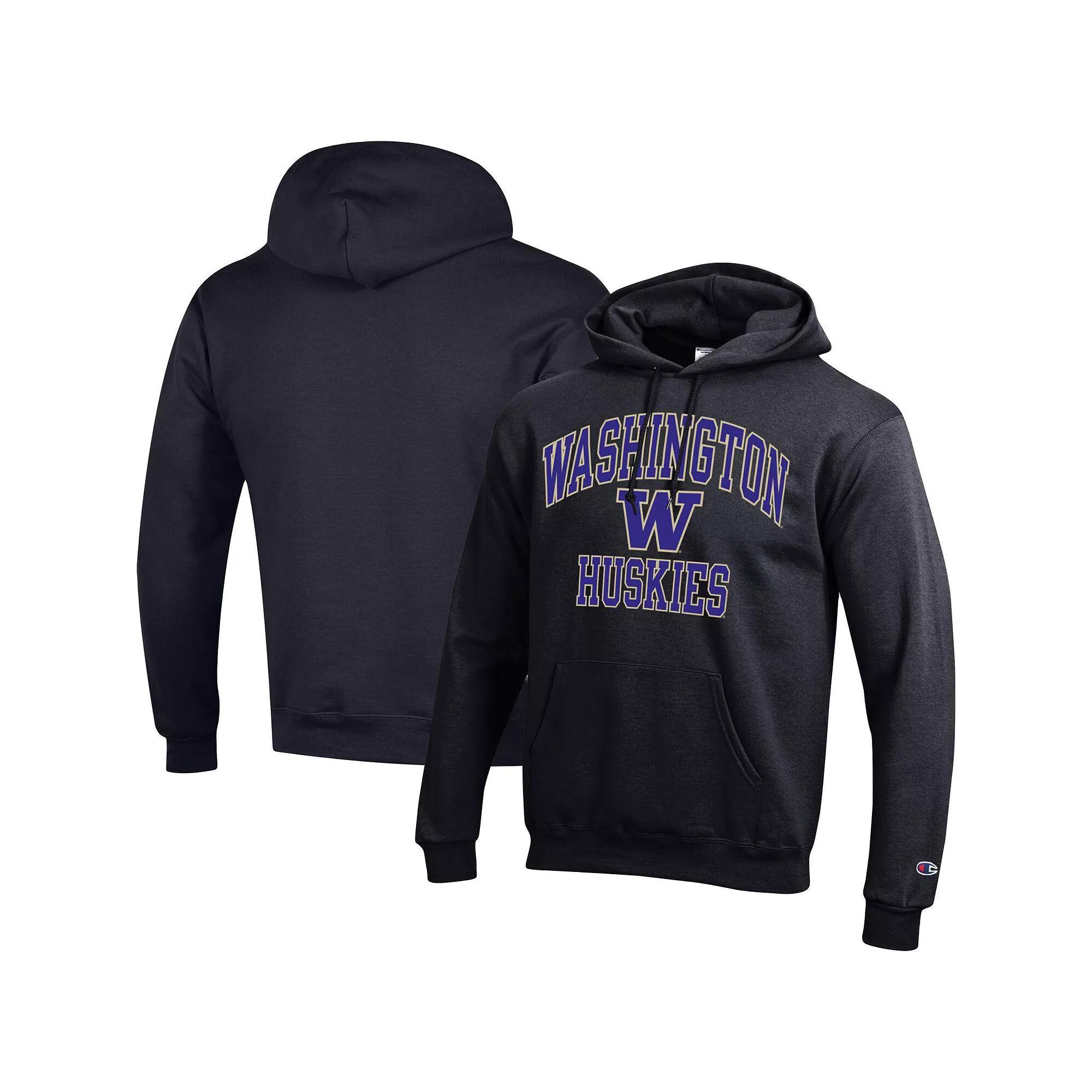 Men's Champion Black Washington Huskies High Motor Pullover Hoodie,  Product Image