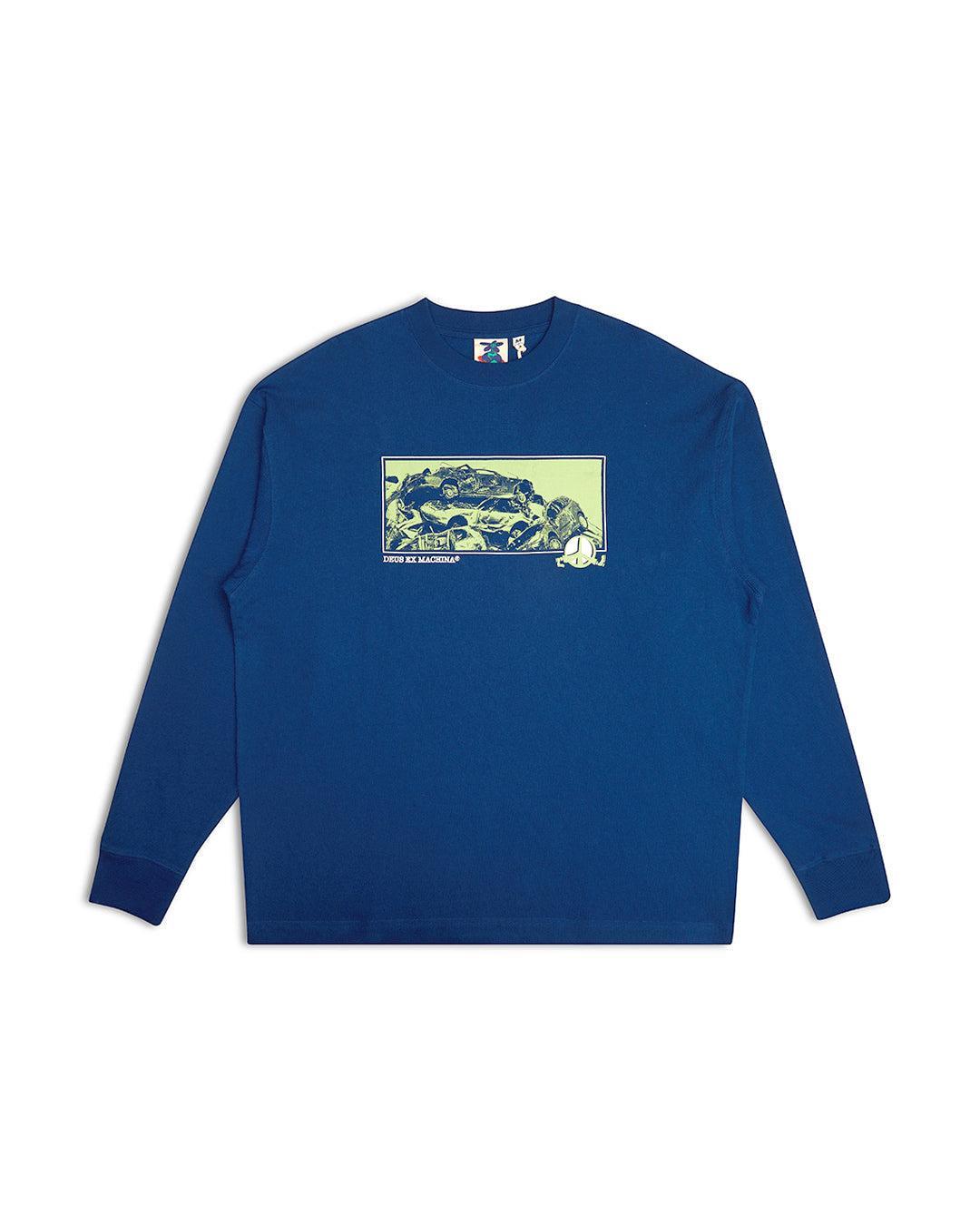 Piece Of Scrap Long Sleeve Tee - Blue Product Image