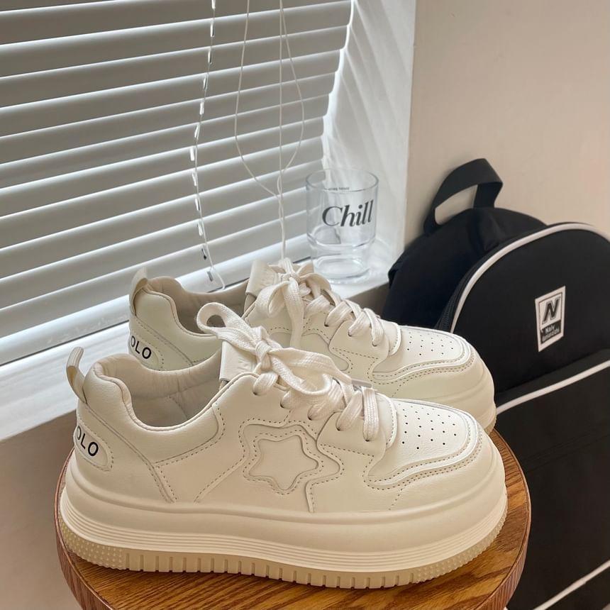 Star Applique Platform Sneakers Product Image