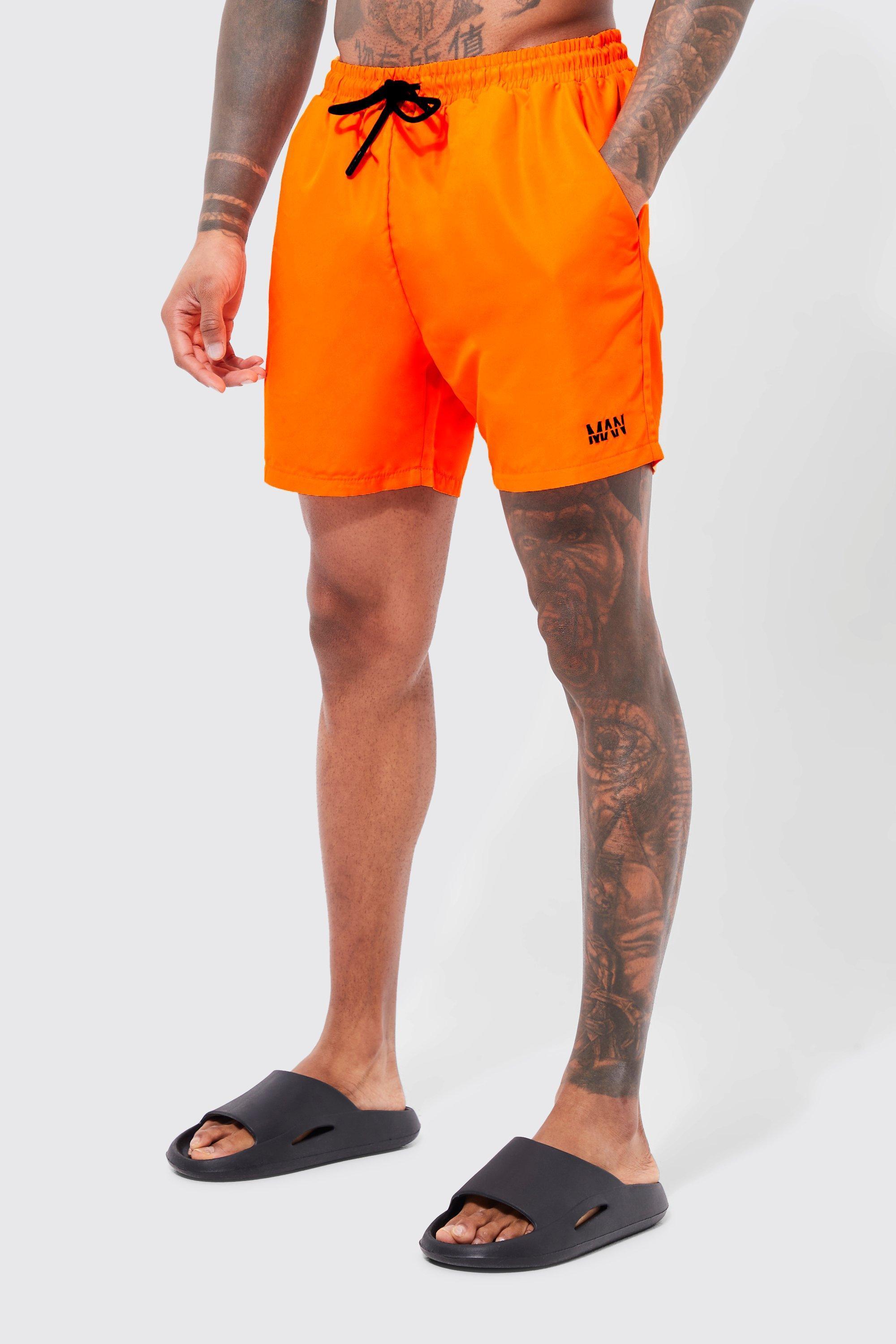 Original Man Mid Length Swim Trunks | boohooMAN USA Product Image