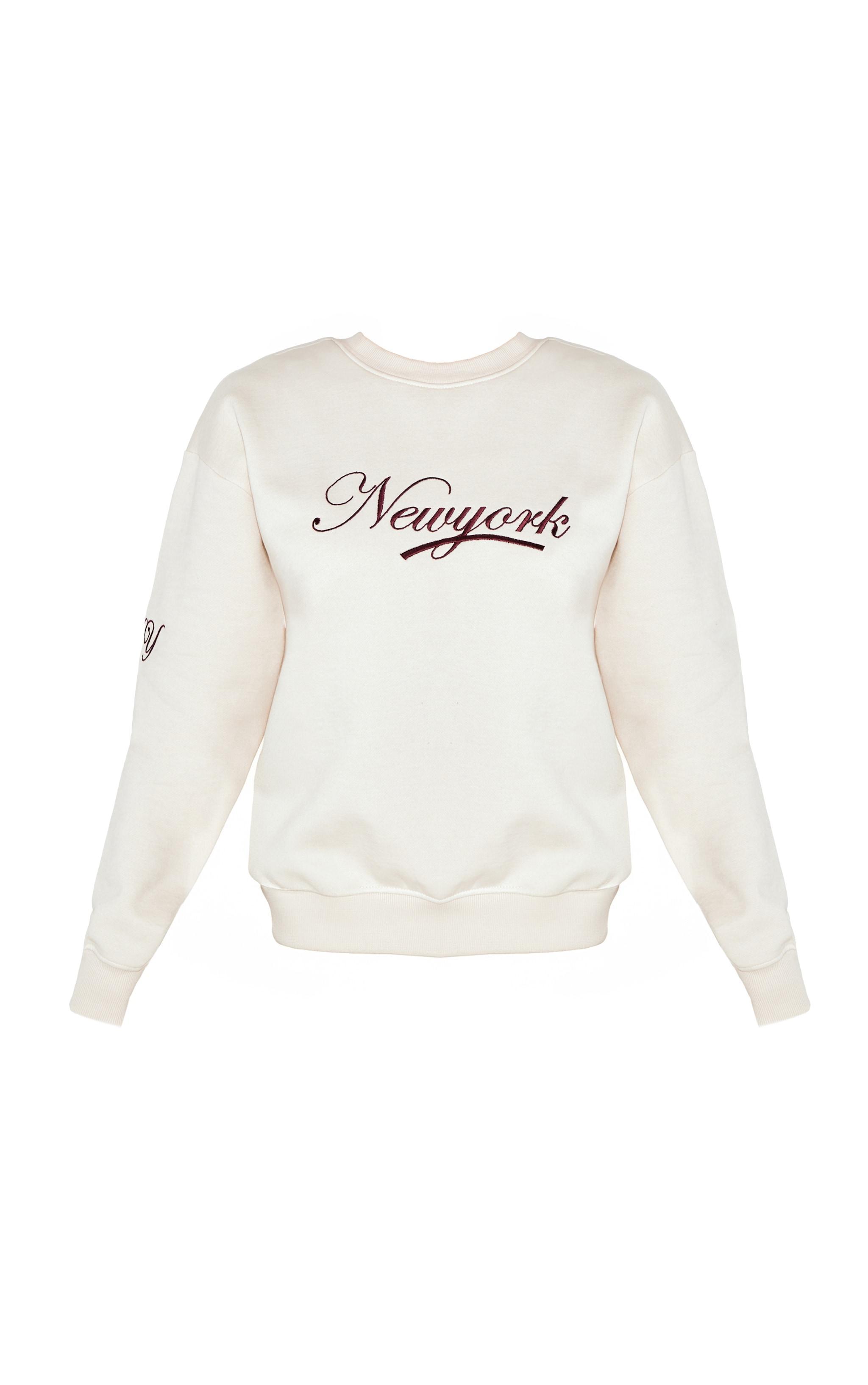 Cream New York Embroidered Boxy Sweat Product Image