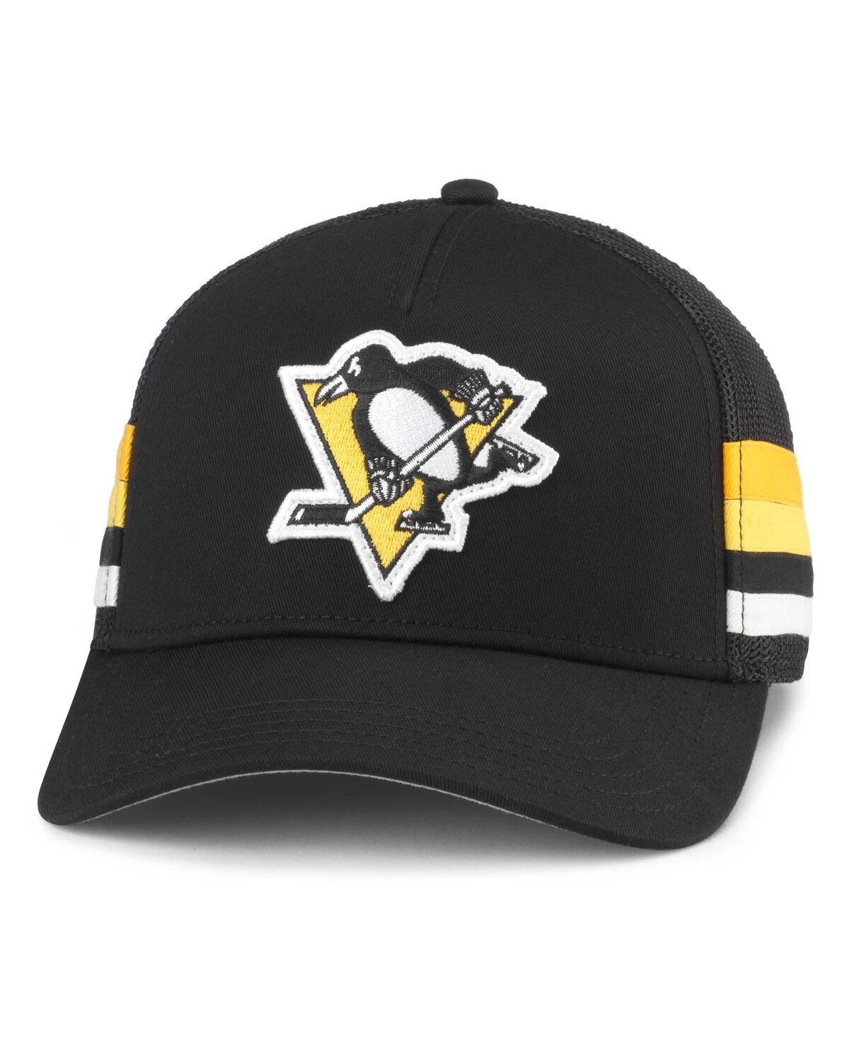 Mens American Needle Pittsburgh Penguins HotFoot Stripes Trucker Adjustable Hat Product Image