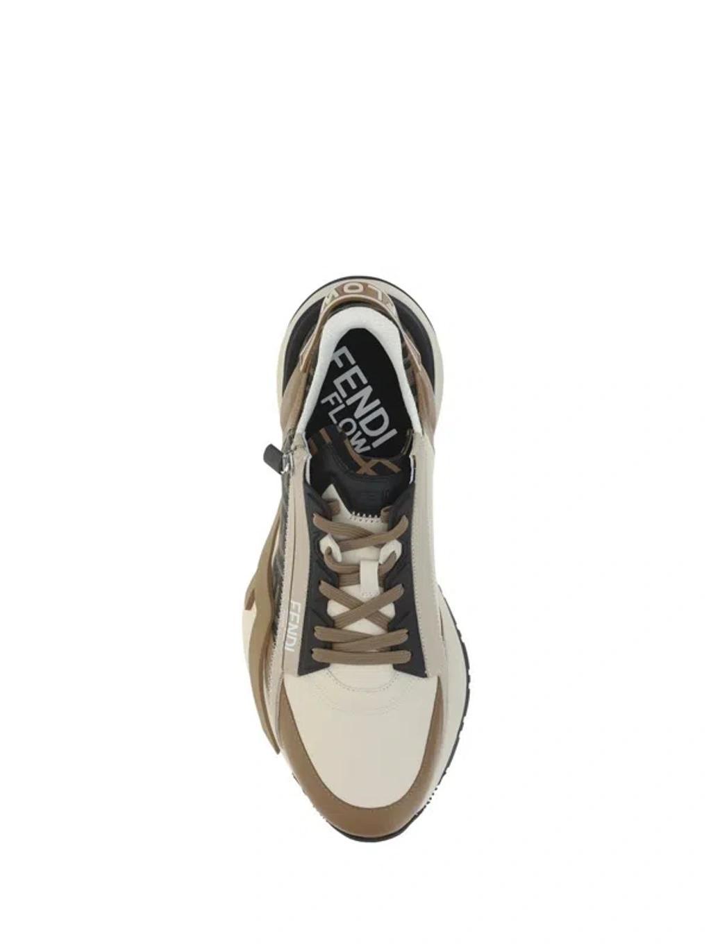 FENDI Flow - Leather Low-tops In White Product Image