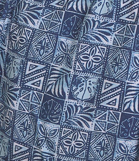 Caribbean Big & Tall Batik Geo 8#double; Inseam Swim Trunks Product Image
