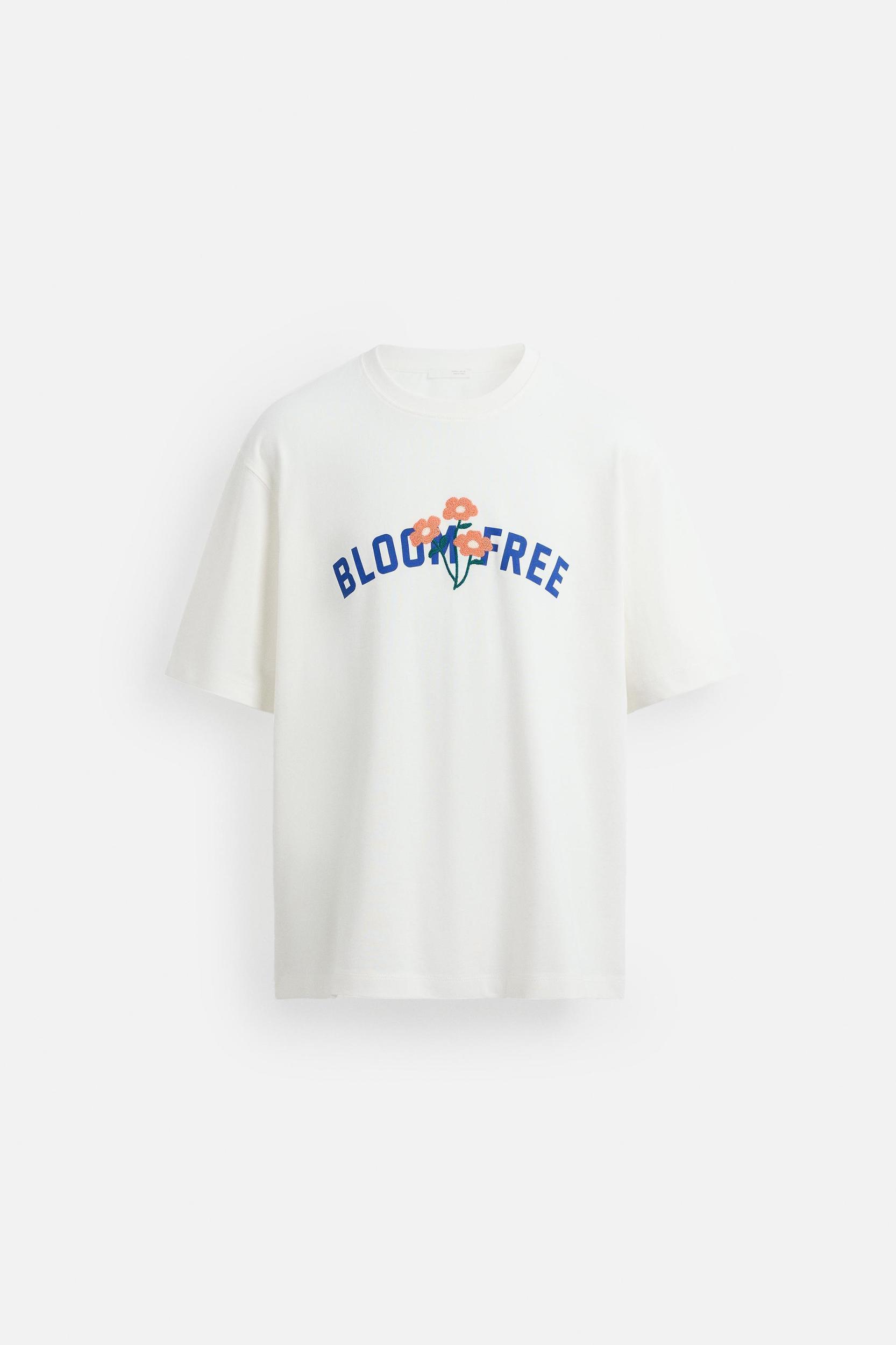 EMBROIDERED TEXT T-SHIRT Product Image