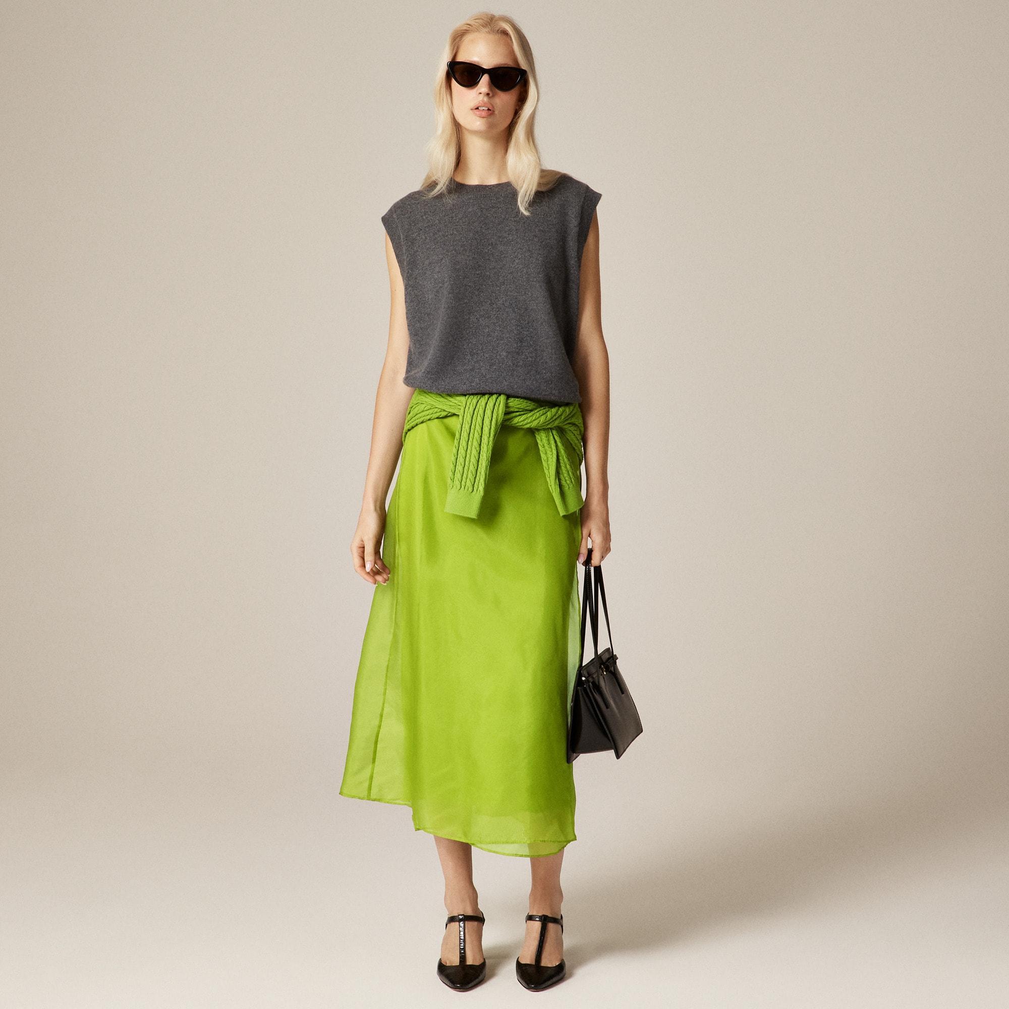 Collection wrap skirt in silk organza Product Image