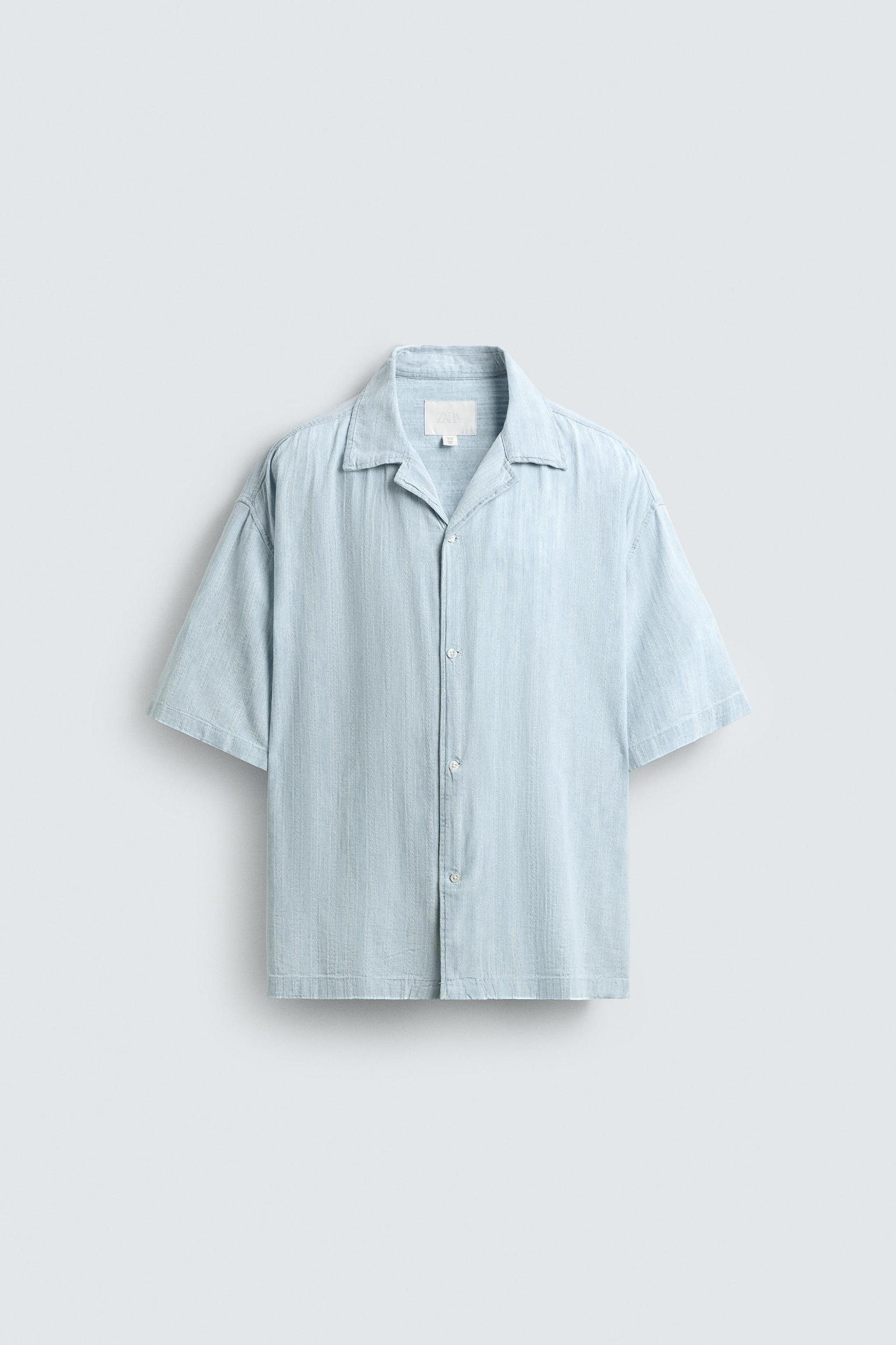 WASHED JACQUARD STRIPED SHIRT Product Image