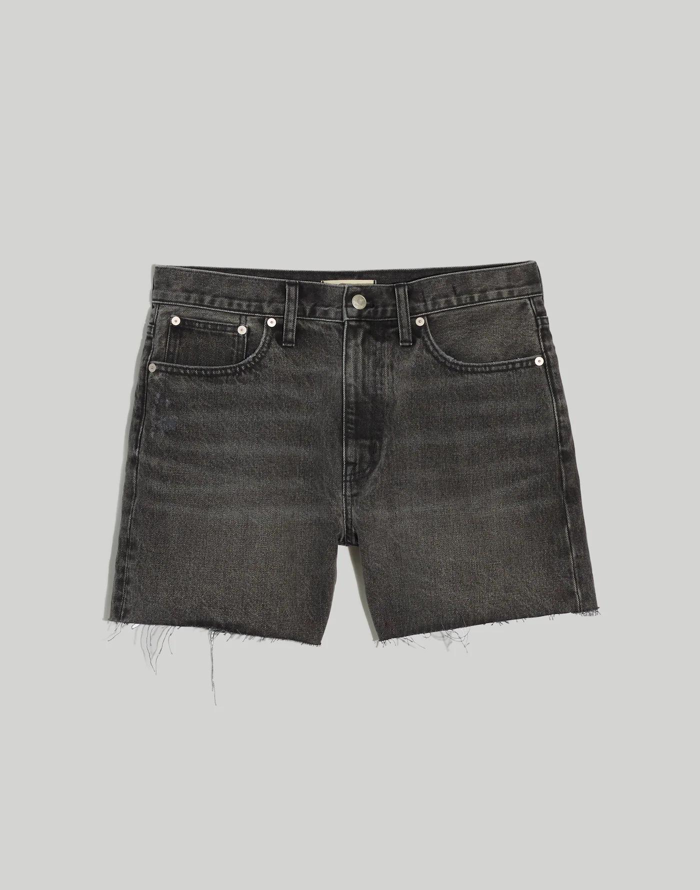 Relaxed Mid-Length Denim Shorts Product Image