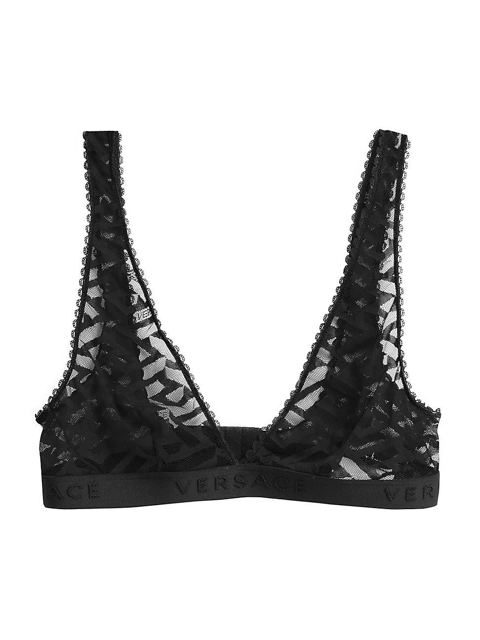 Womens Greca Signature Print Tulle Bralette Product Image