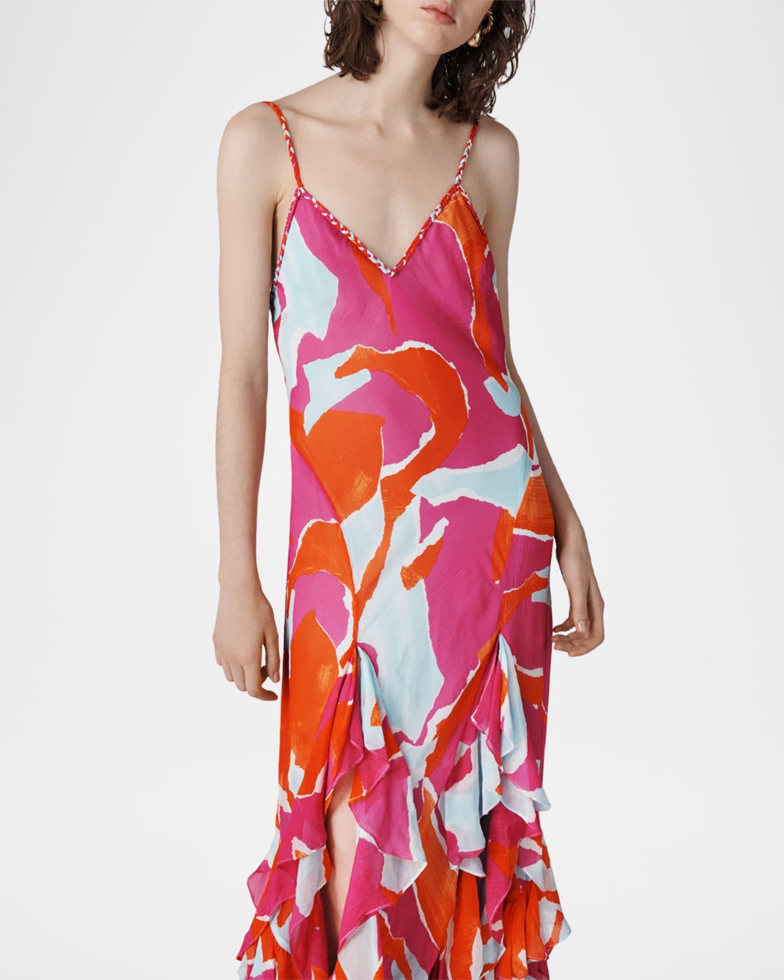 Stella Abstract-Print Ruffle Maxi Dress Product Image