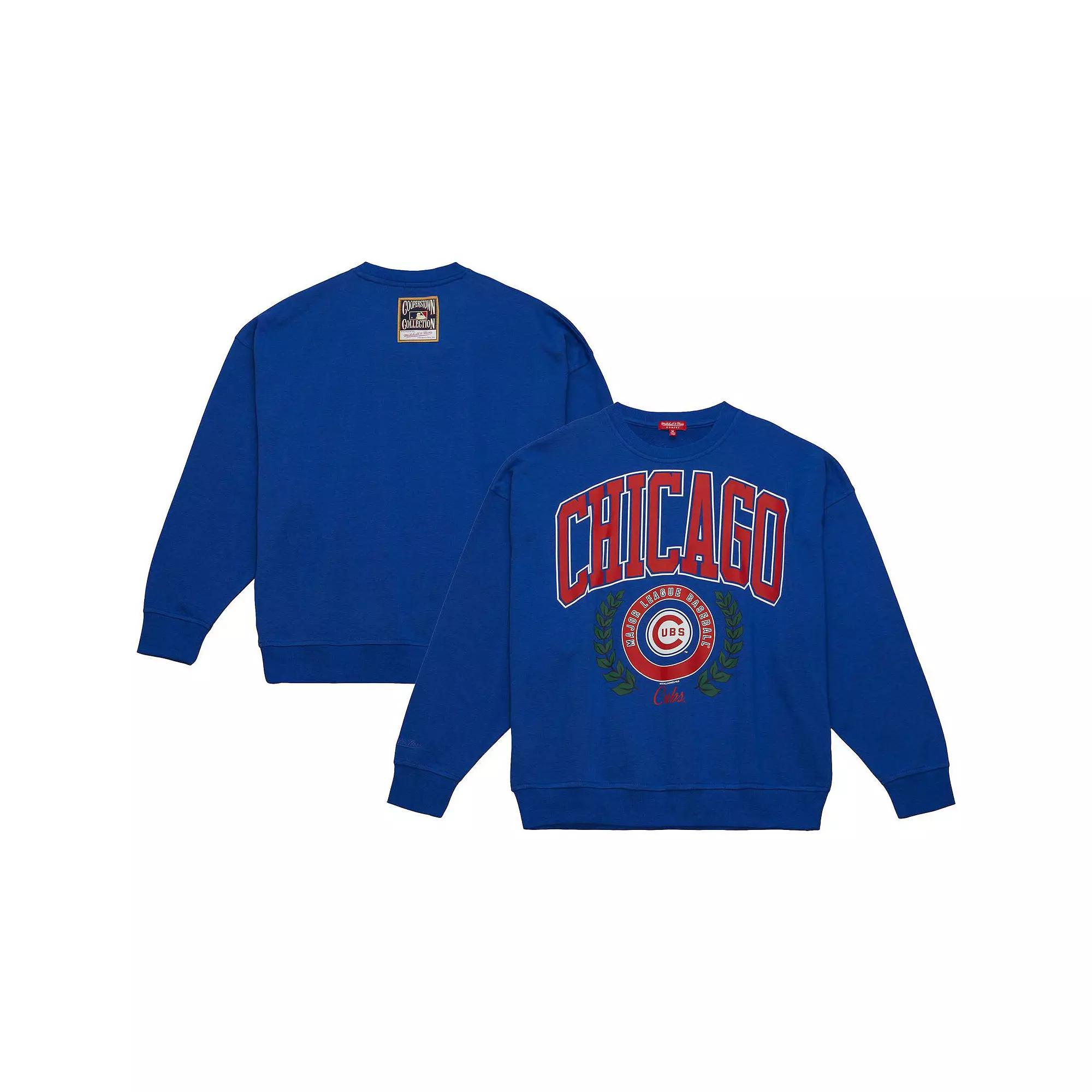 Women's Mitchell & Ness Royal Chicago Cubs Logo Lt 2.0 Pullover Sweatshirt, Size: XS, Blue Product Image