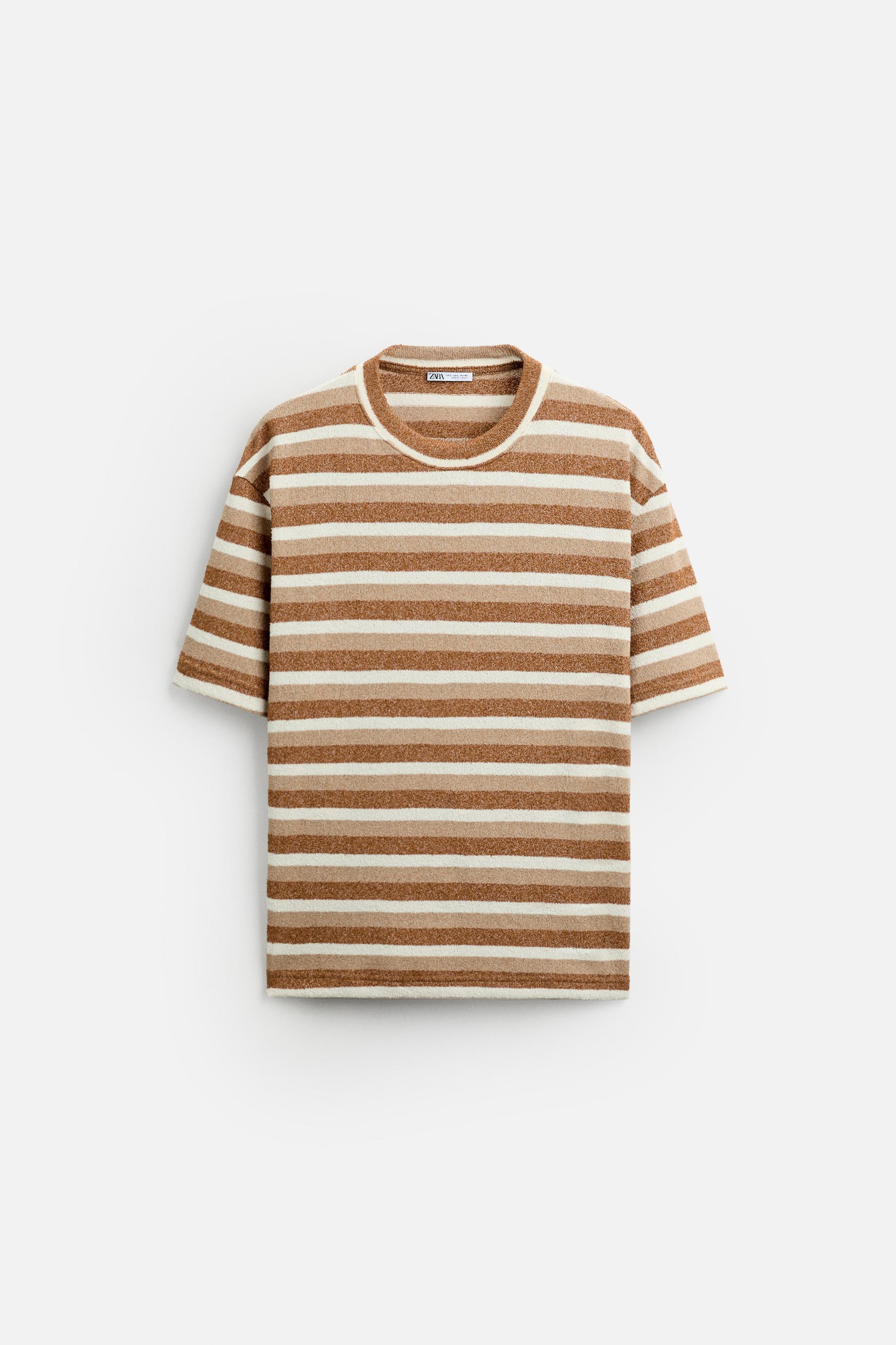 STRIPED TEXTURED T-SHIRT Product Image