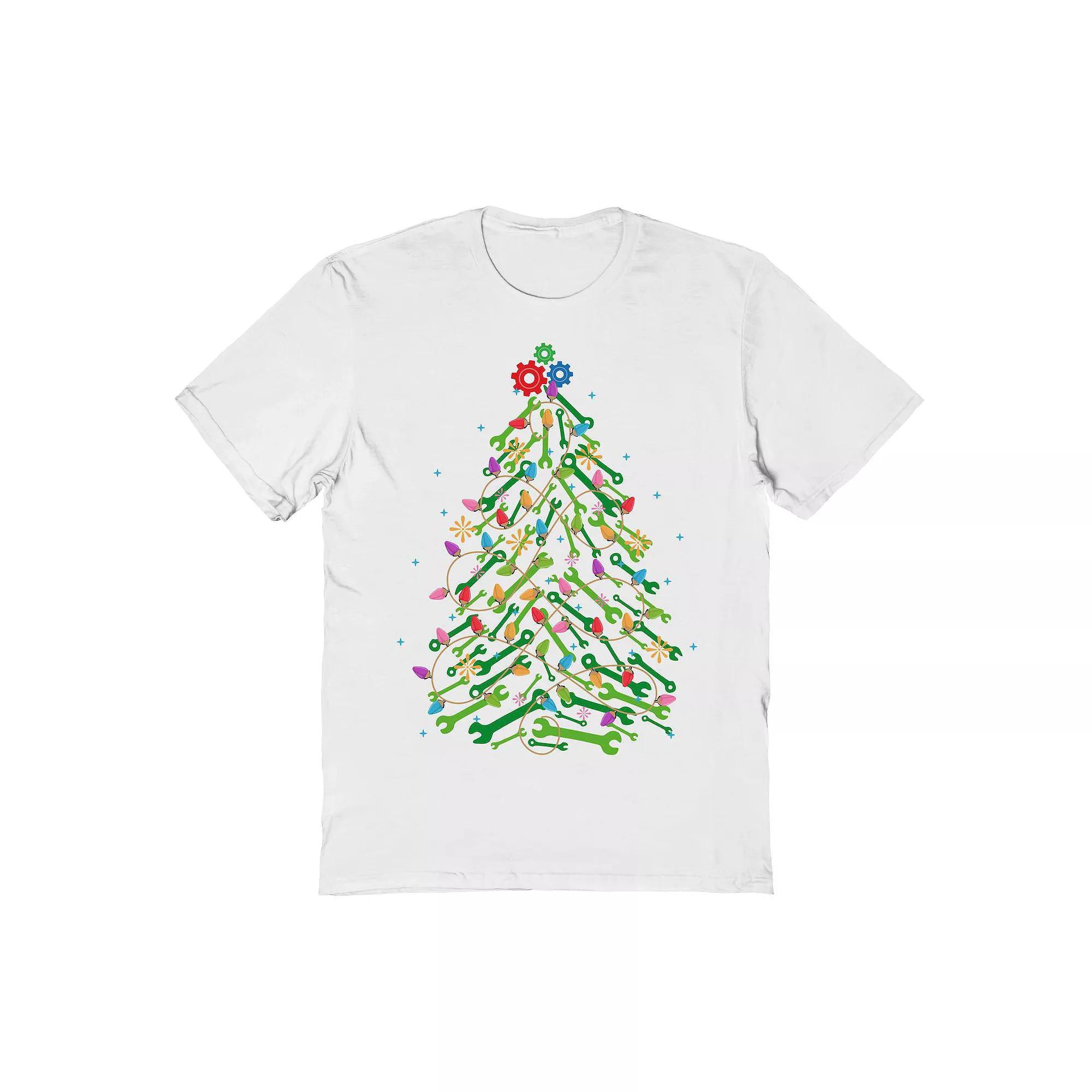 Men's Mechanic Tree Christmas Graphic Tee, Adult Unisex,  Product Image