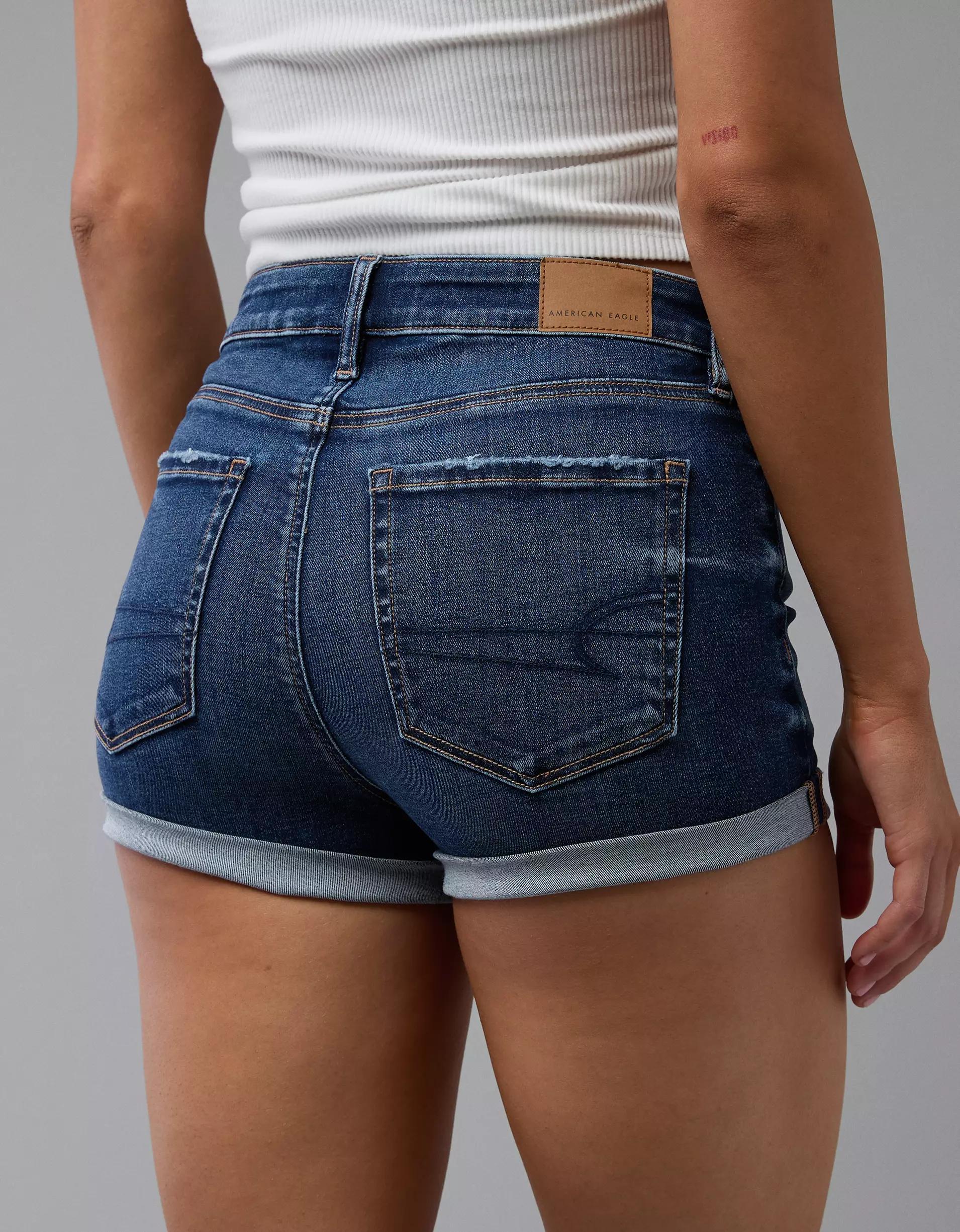 AE Next Level High-Waisted Denim Short Short Product Image
