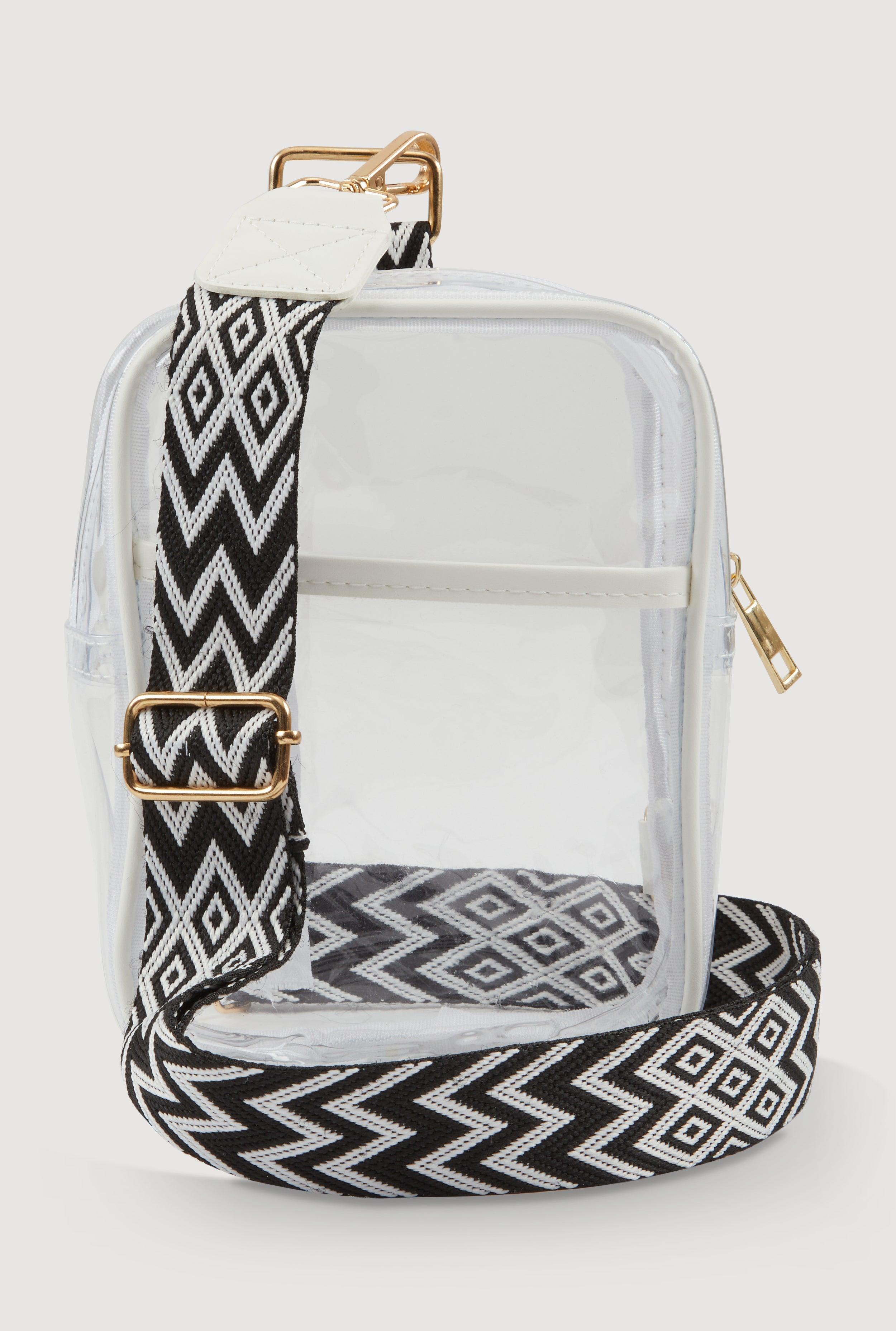 Chevron Strap Clear Convertible Sling Backpack Female Product Image