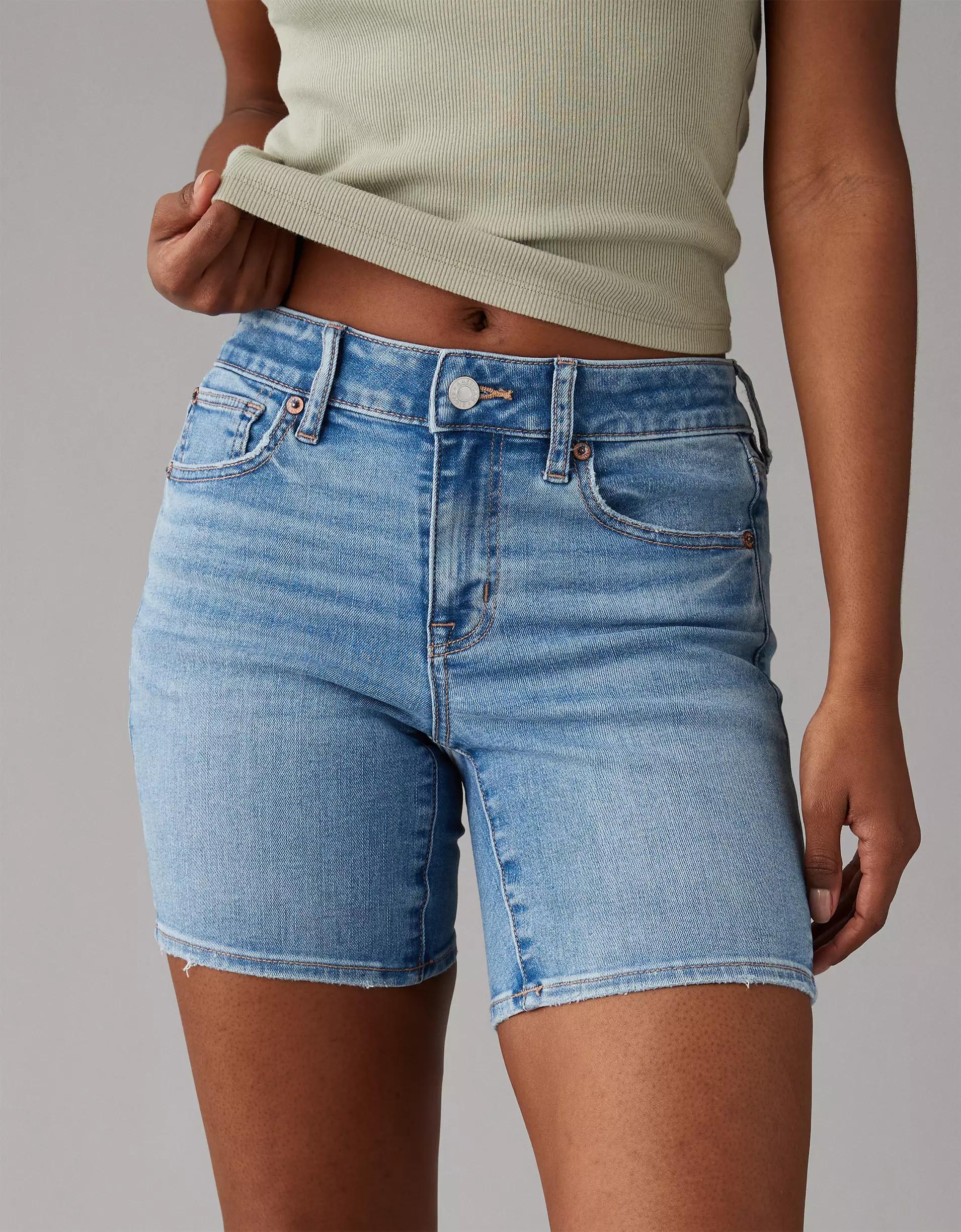 AE Next Level Low-Rise Skinny Bermuda Denim Short Product Image