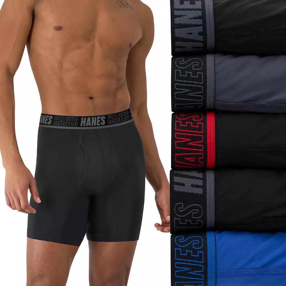 Men's Hanes® 4+1 Bonus Pack Moves Ultimate X Temp Anti Chafe Total Support Pouch Boxer Brief Underwear,  Product Image