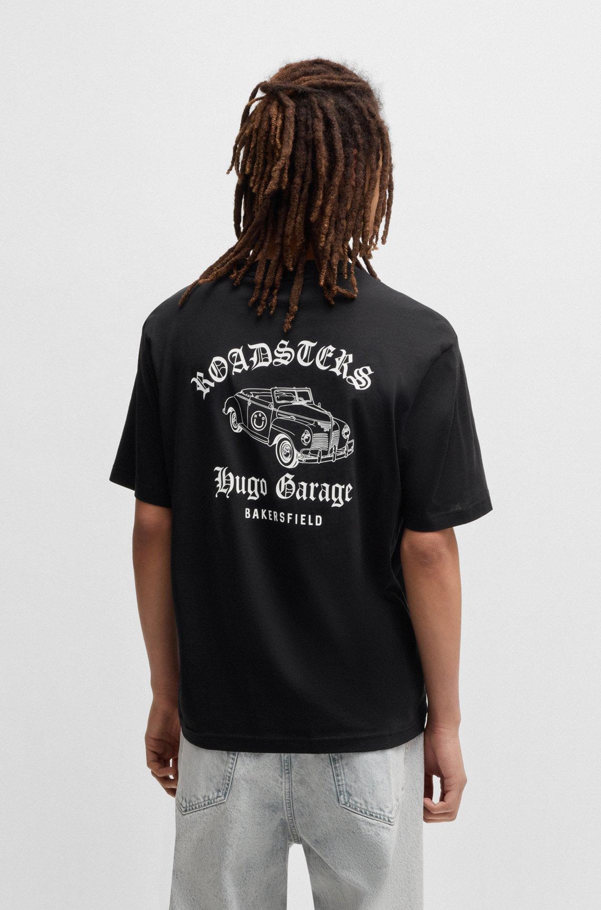 Cotton-jersey T-shirt with car graphic prints Product Image