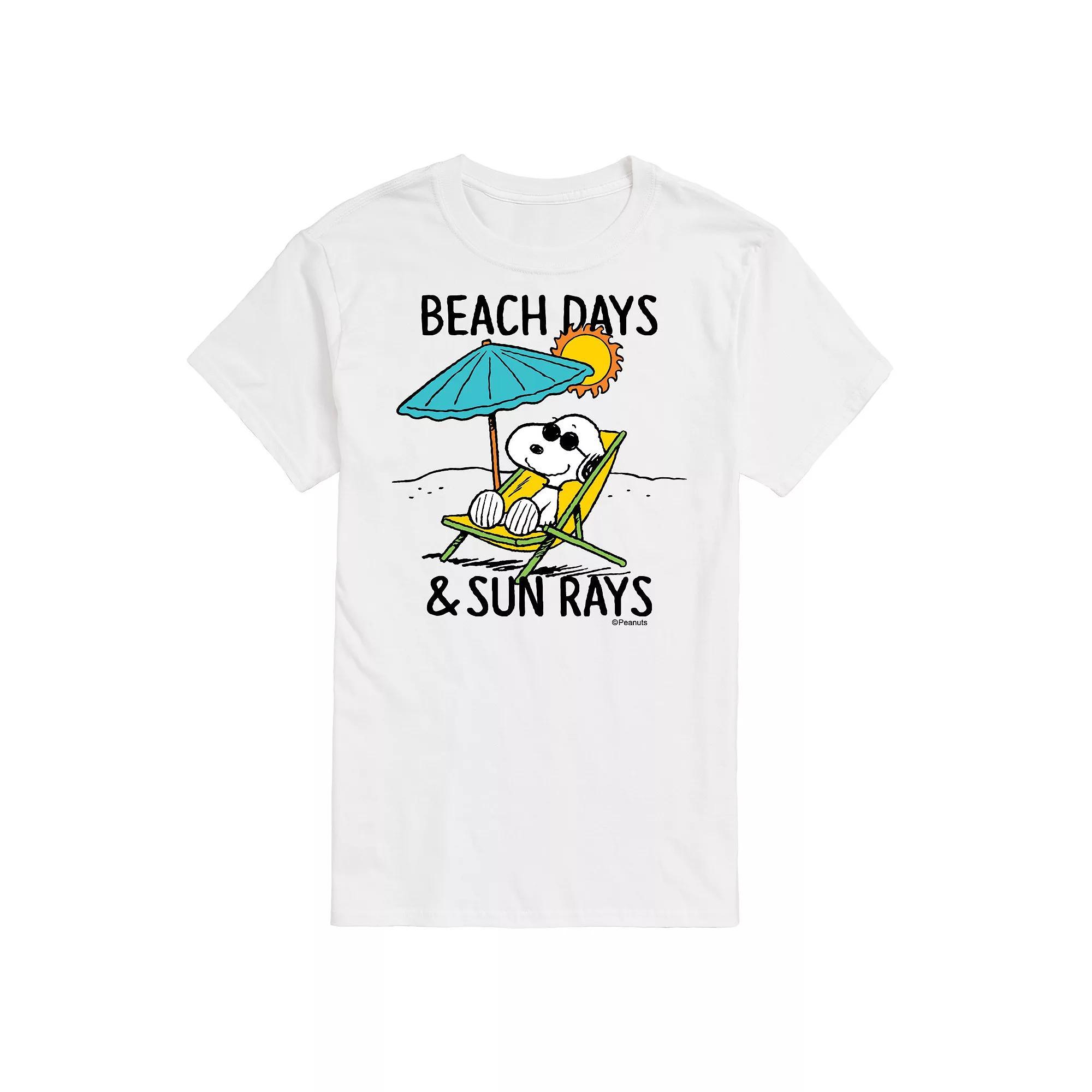 Men's Peanuts Snoopy Beach Days Graphic Tee, Size: XXL, White Product Image