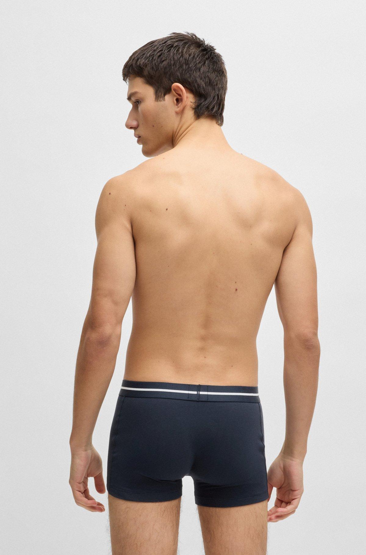 Three-pack of stretch-cotton trunks with logo waistbands Product Image