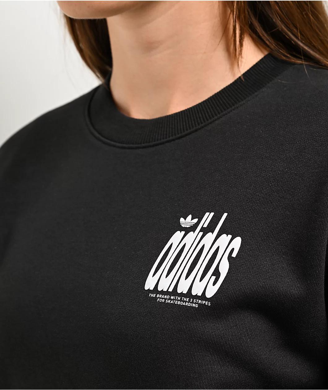 adidas Originals 4.0 Stretch Deluxe Black Crewneck Sweatshirt Product Image